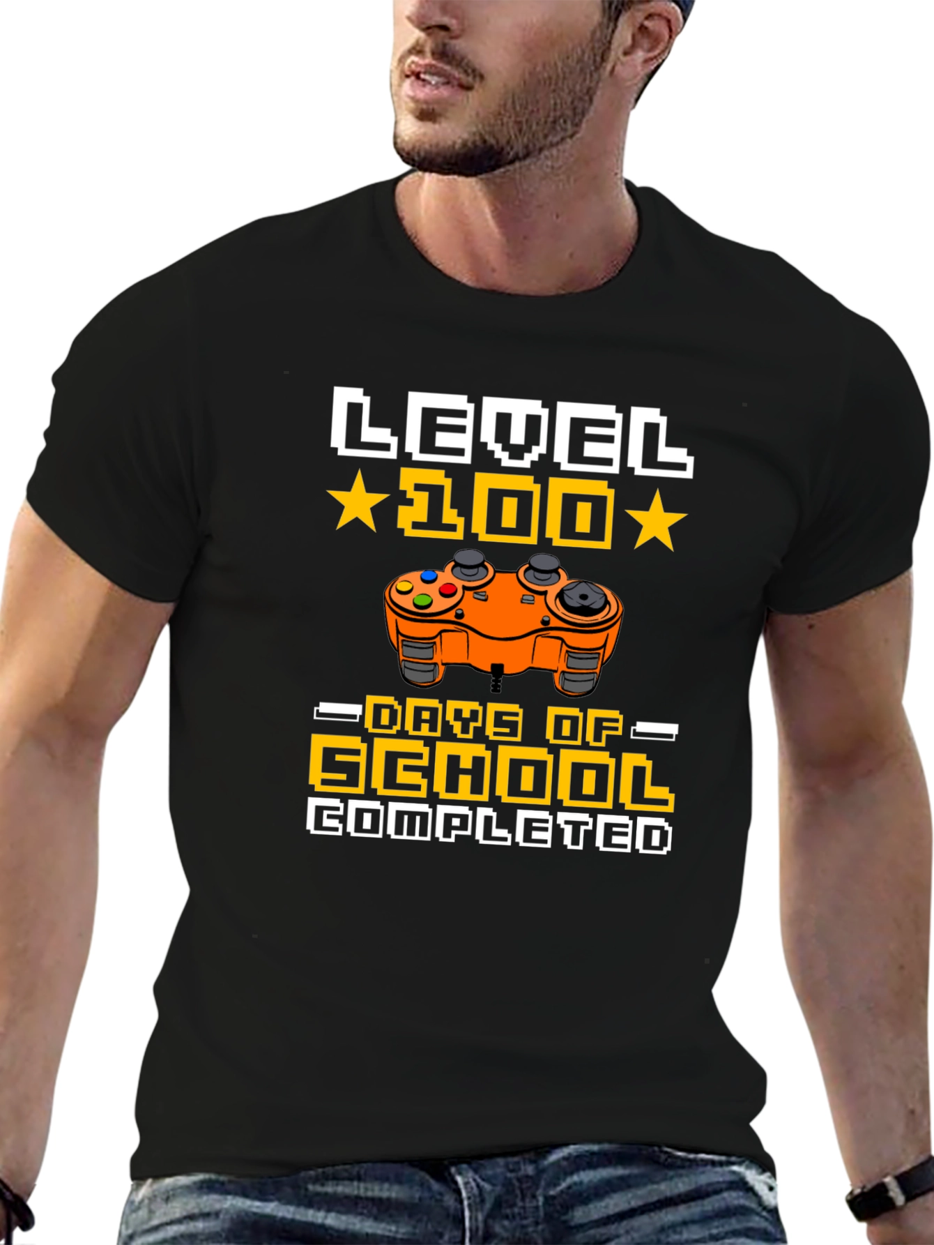 Level 100 Days of School Completed Gamer T-Shirt - 6