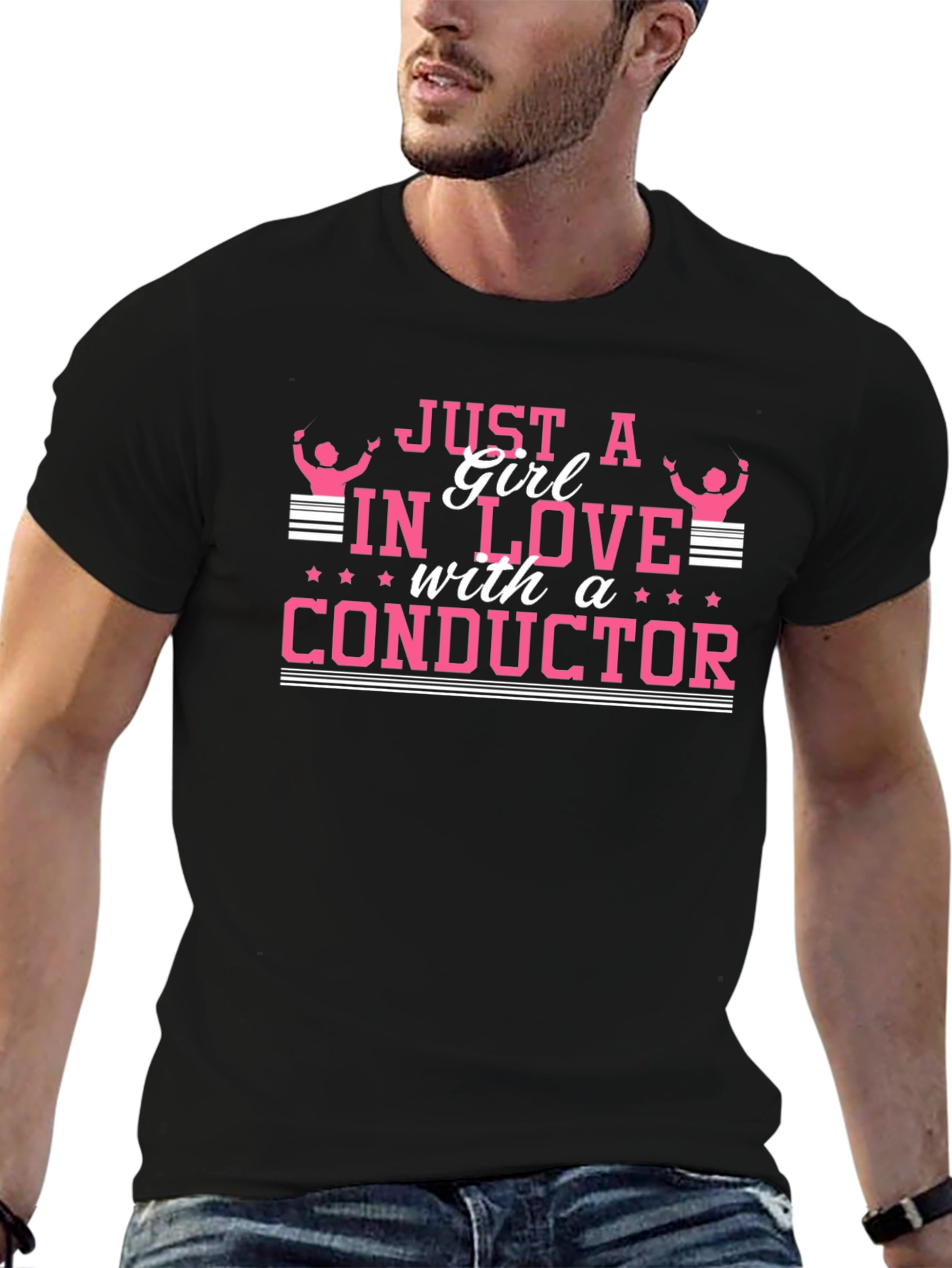 Black Just a Girl in Love with a Conductor T-Shirt view 6