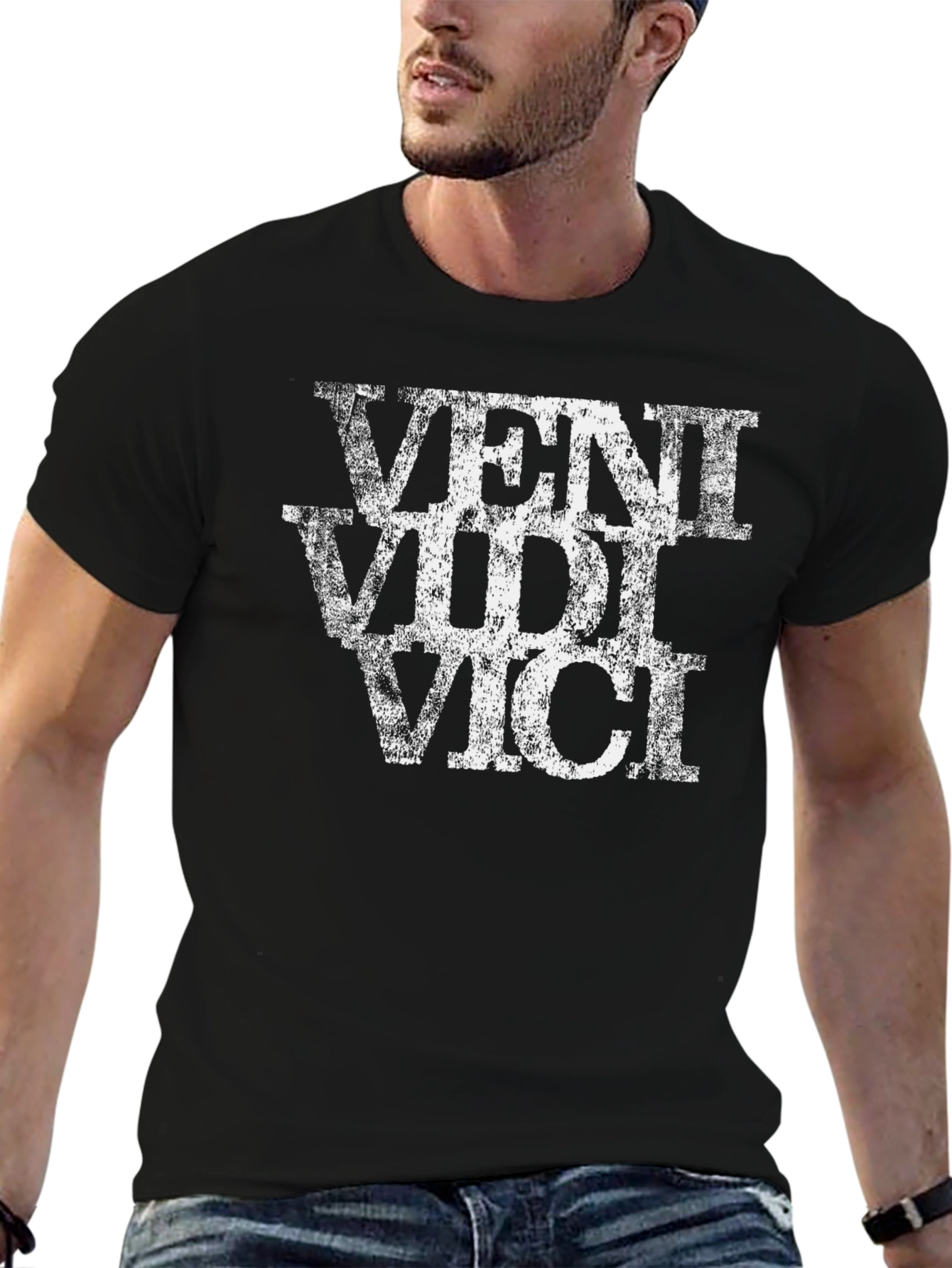 Black Veni Vidi Vici T-Shirt - Black view 6