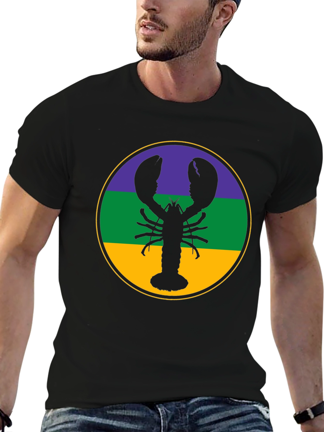 Lobster Mardi Gras T-Shirt - Round Circle - 6