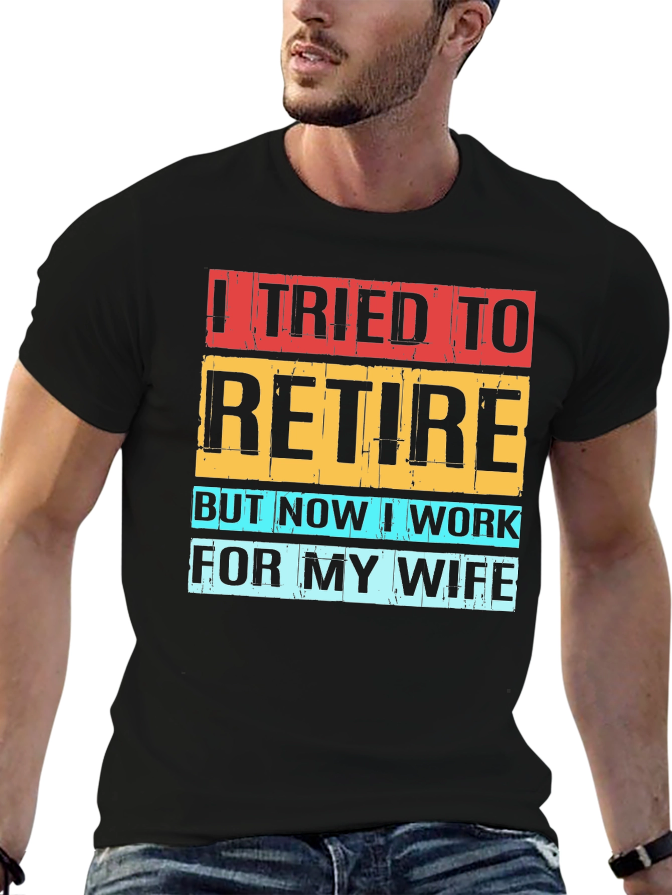 Black Funny Retirement T-Shirt - I Tried To Retire view 6