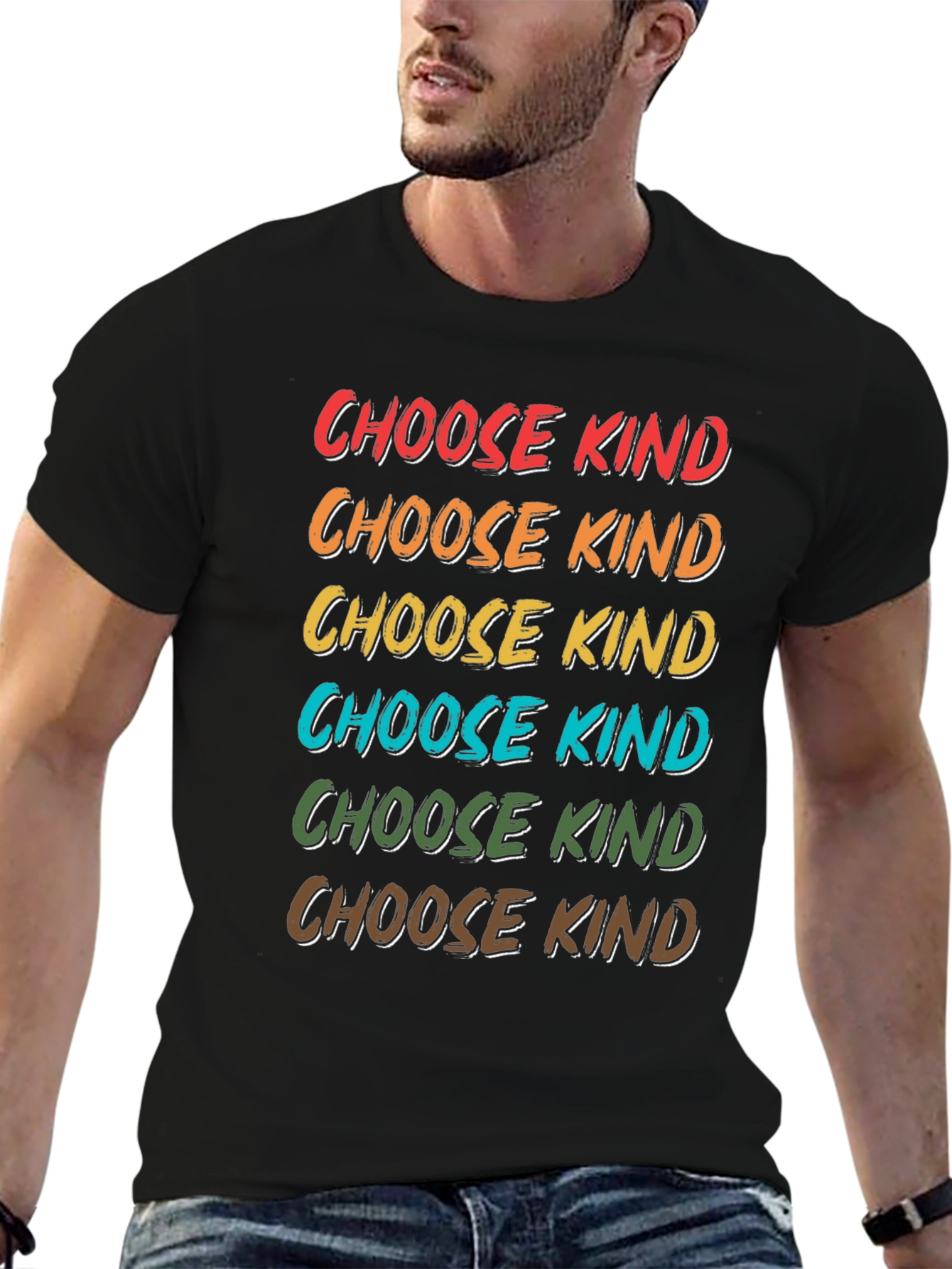 Black Choose Kind Graphic Tee - Positive Message T-Shirt view 6