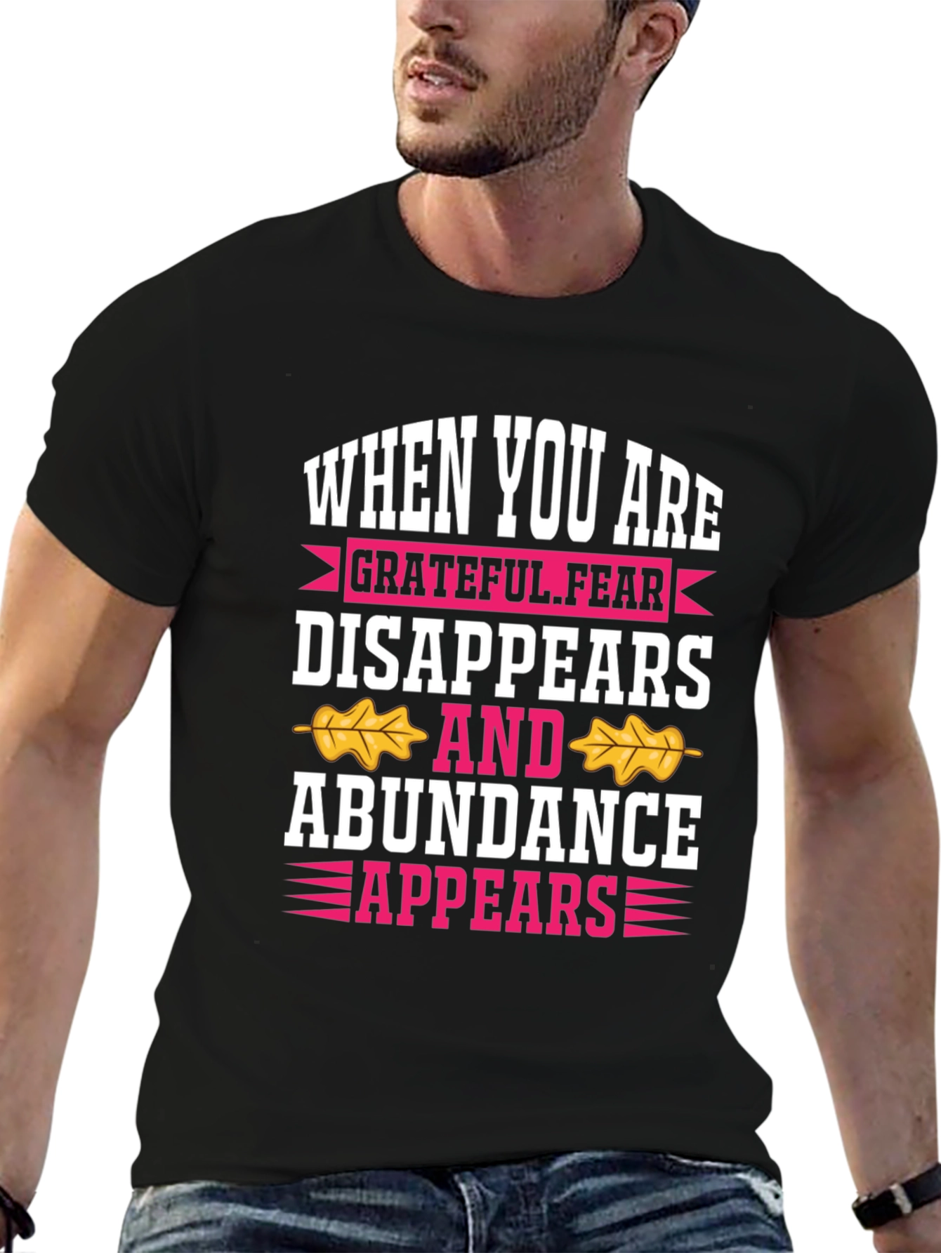 Black Grateful Fear Disappears Graphic T-Shirt view 6