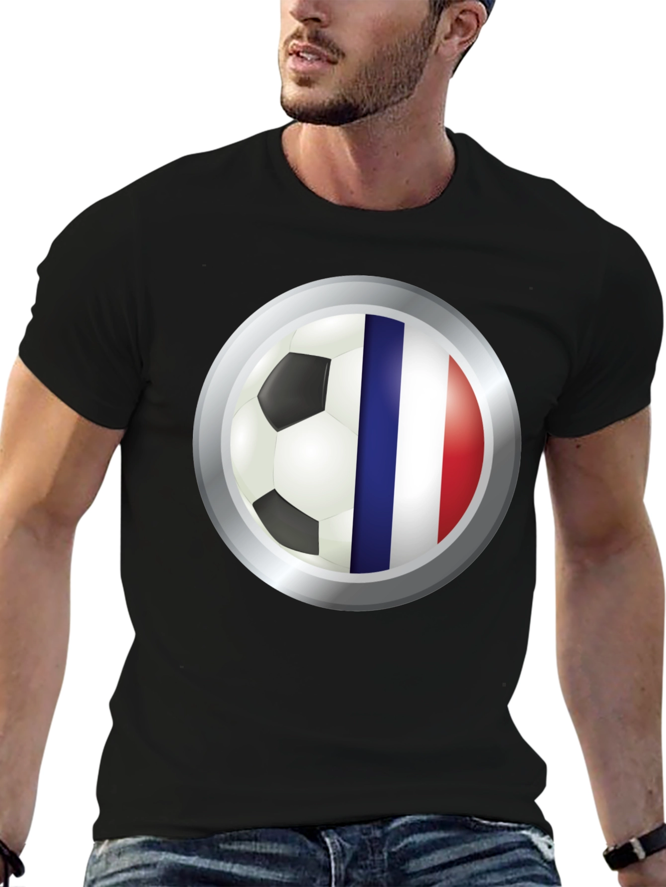 Black France Soccer Fan T-Shirt - Stylish Football Tee view 6