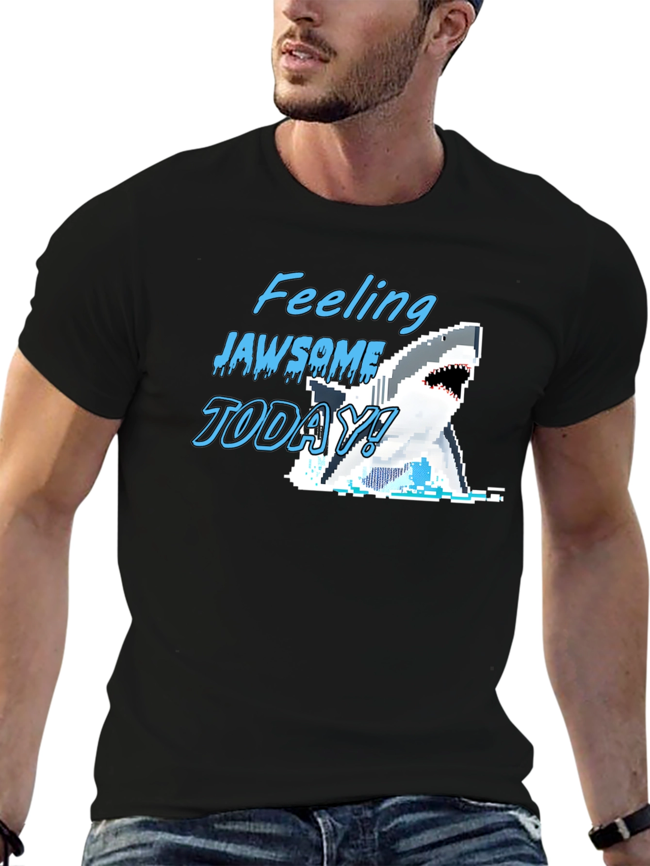 Black Feeling Jawsome Today! Graphic T-Shirt view 6