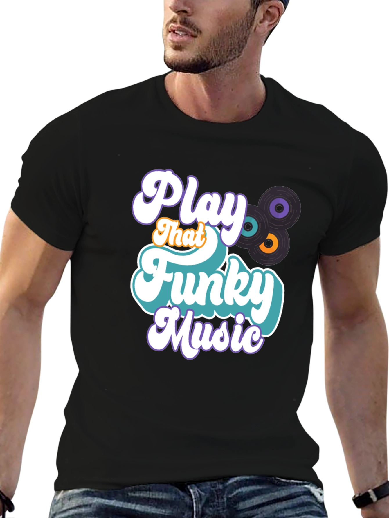 Black Play That Funky Music Graphic Tee view 6