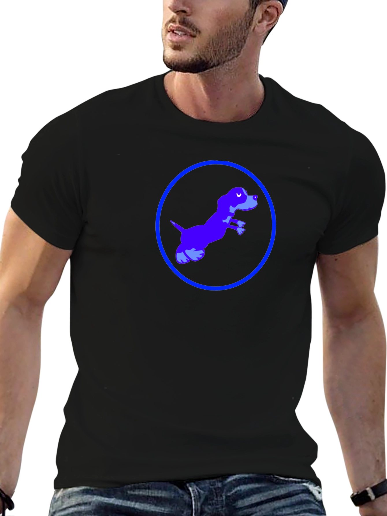 Black Dog in Circle Graphic Tee view 6