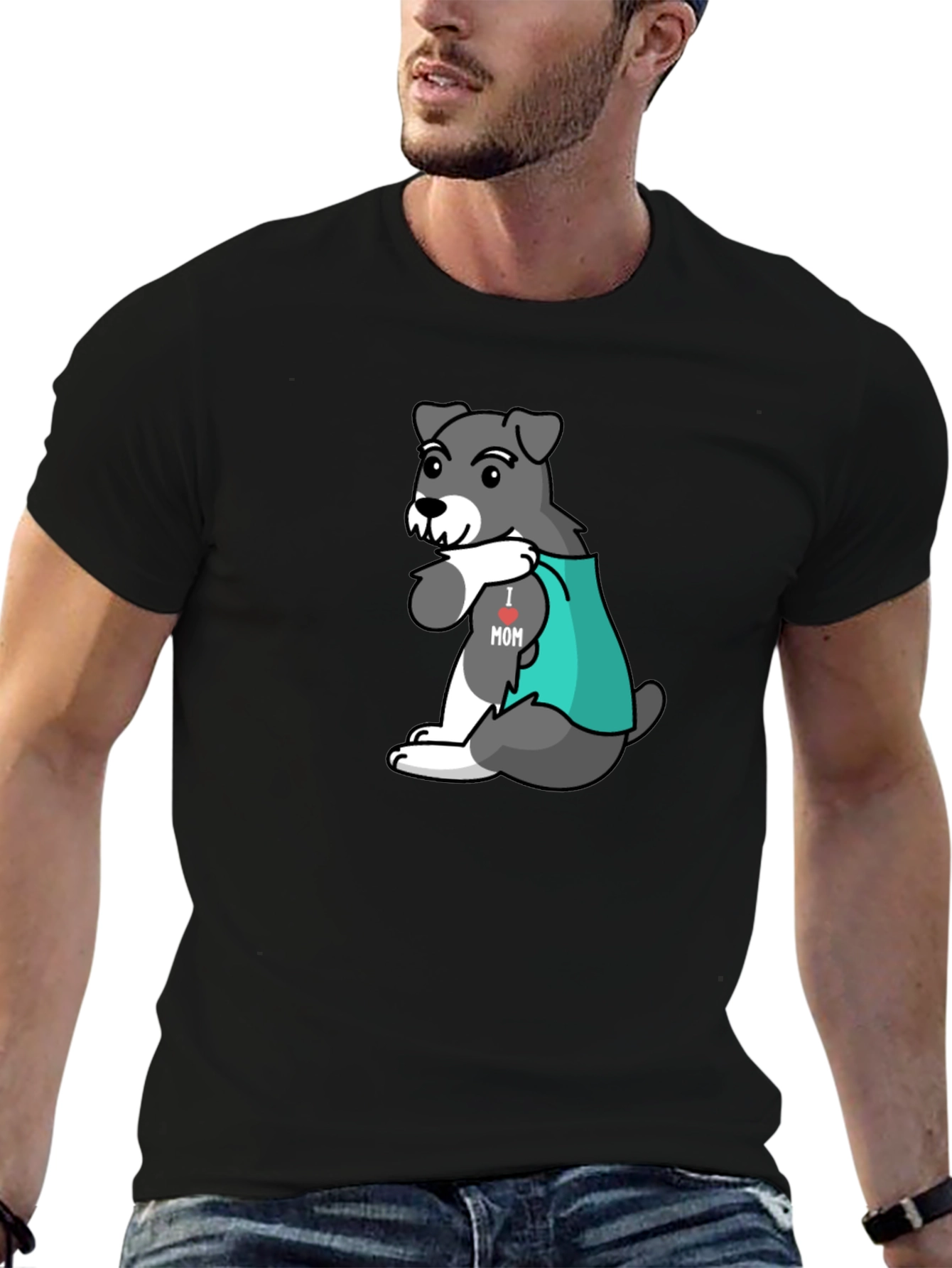 Dog 'I heart Mom' Graphic Tee - Black - 6