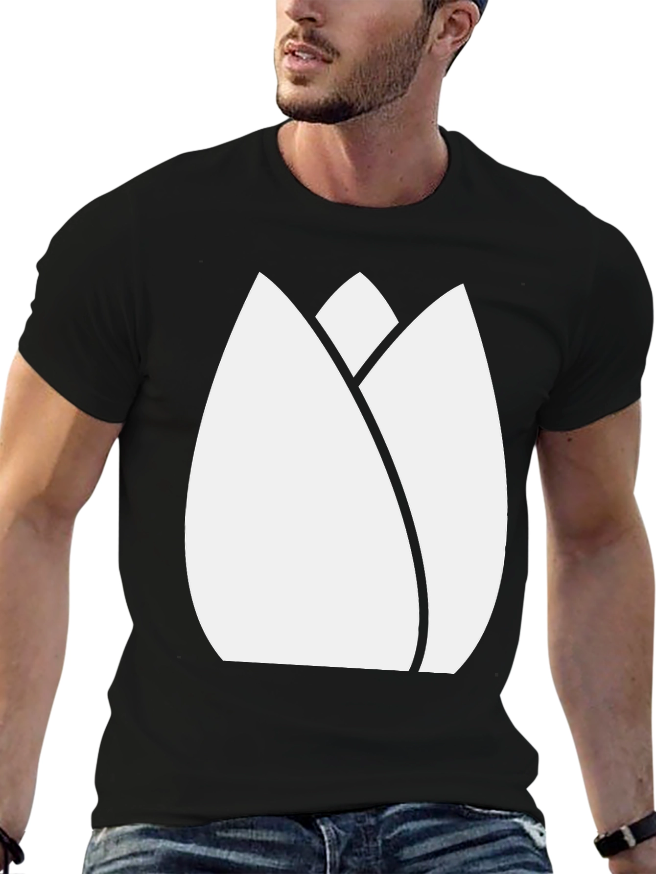 Black Tulip Graphic Tee - Modern Minimalist Design view 6