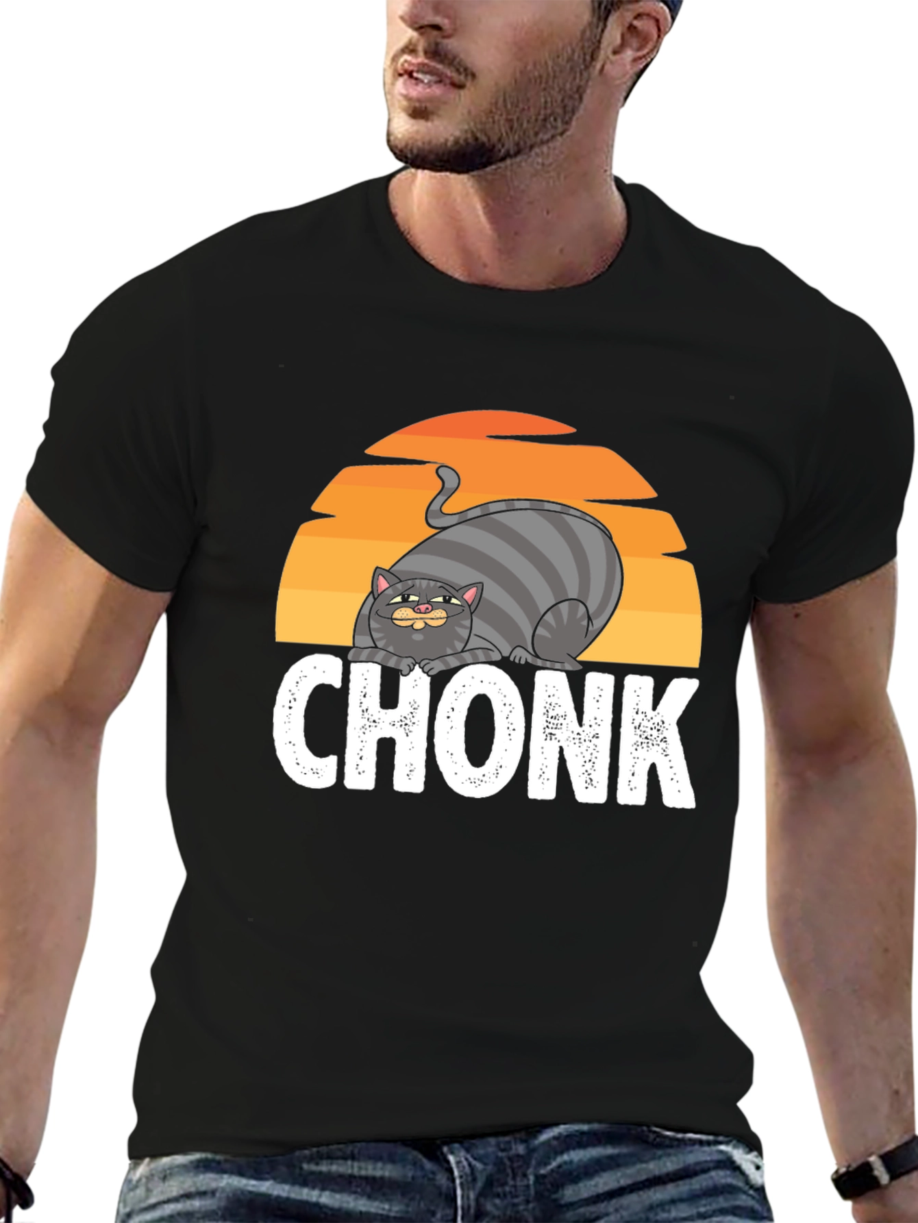 Black Chonk Cat Graphic Tee - Unisex Fit view 6