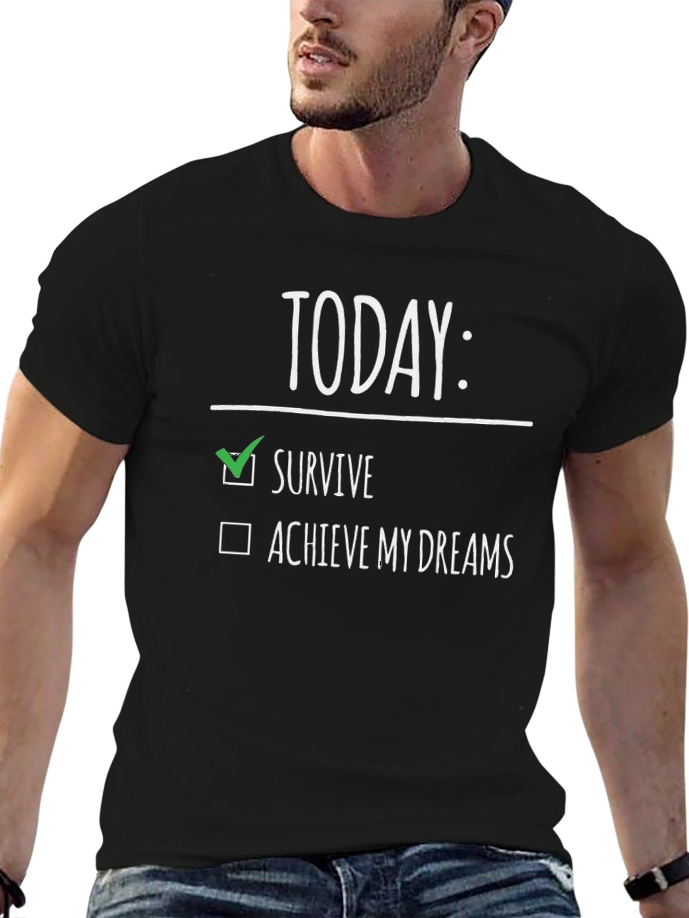Black Today: Survive T-Shirt - Funny Graphic Tee view 6