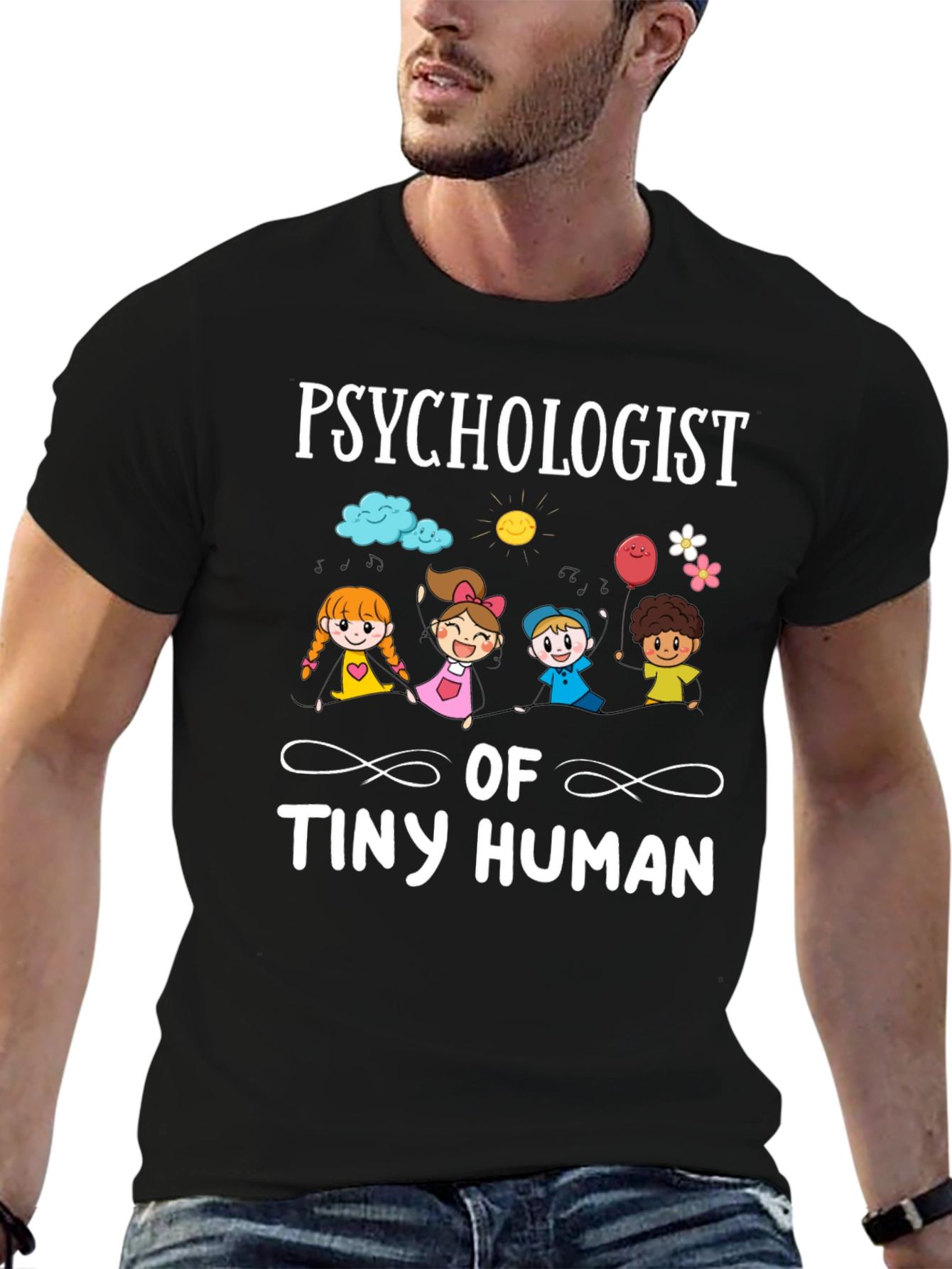 Black Psychologist of Tiny Human T-Shirt view 6