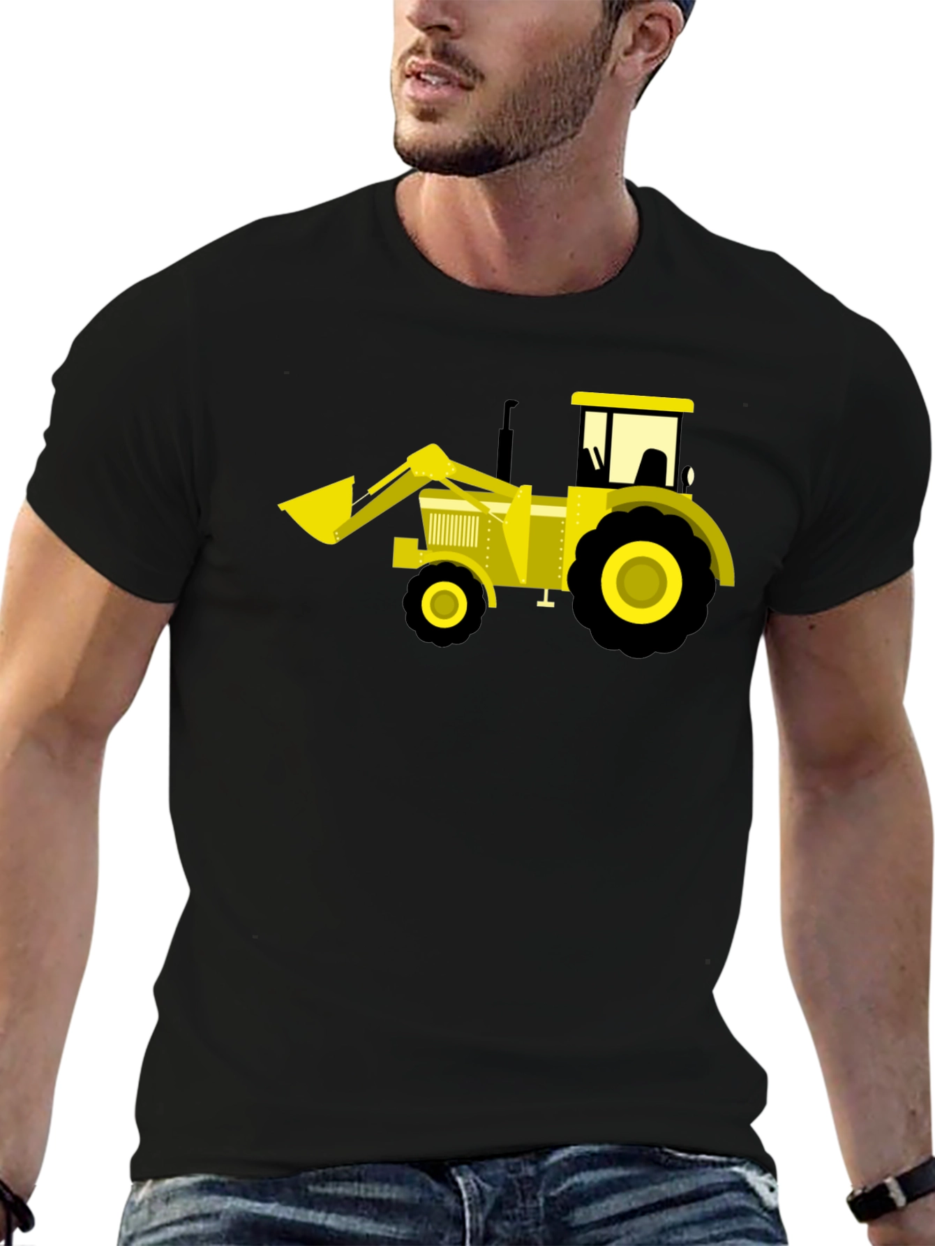 Black Black Tractor Graphic Tee - Fun & Unique view 6
