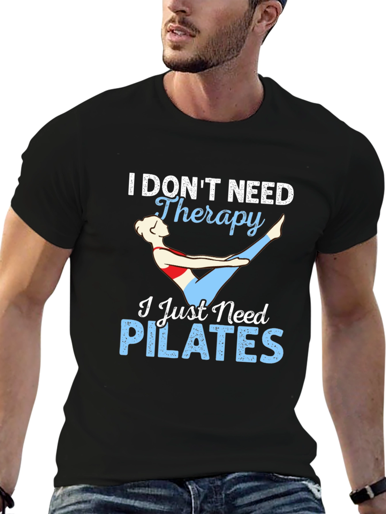 Black Pilates Therapy Graphic T-Shirt view 6