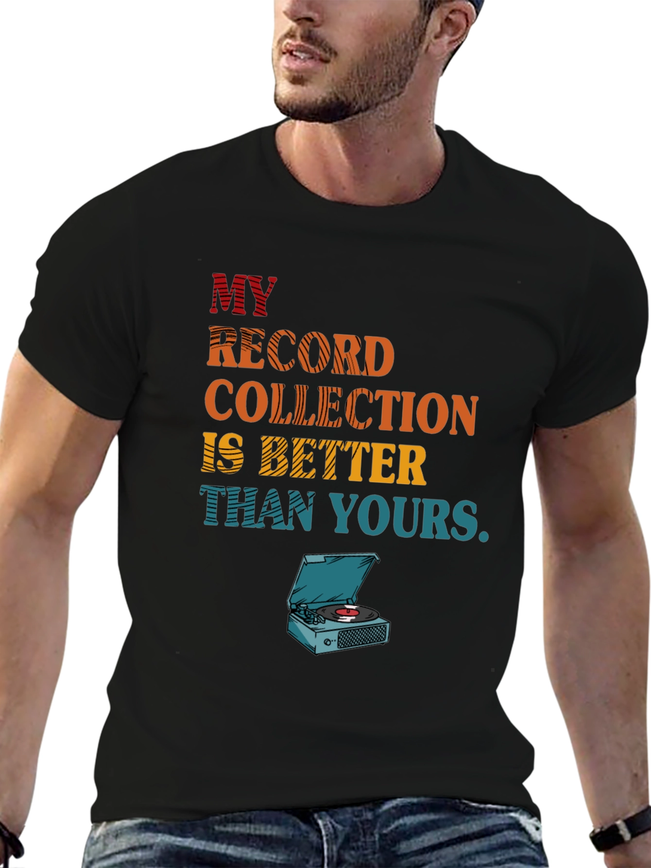 Black My Record Collection Graphic Tee view 6