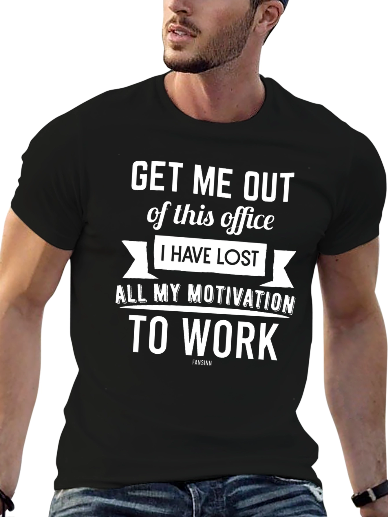 Black Funny Motivation Lost Work T-Shirt view 6