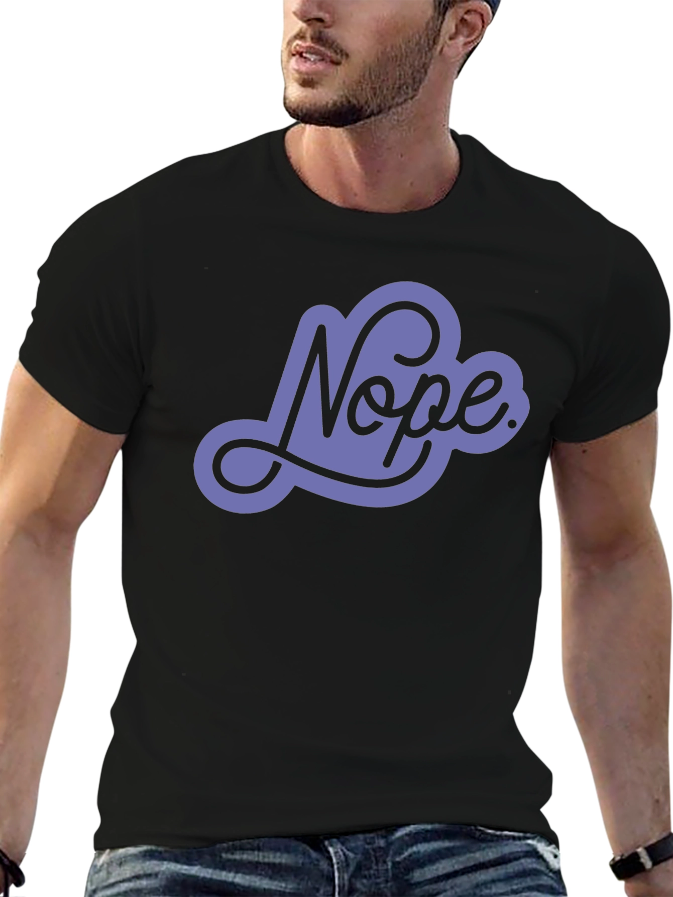 Black Nope Graphic Tee - Cool Casual T-Shirt view 6