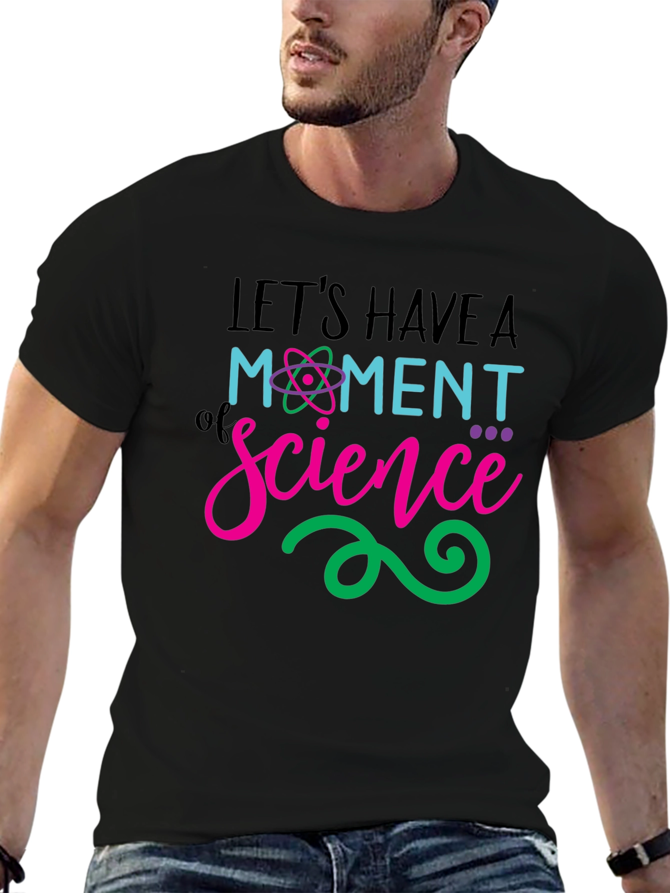 Black Science Moment T-Shirt - Black Cotton Blend view 6