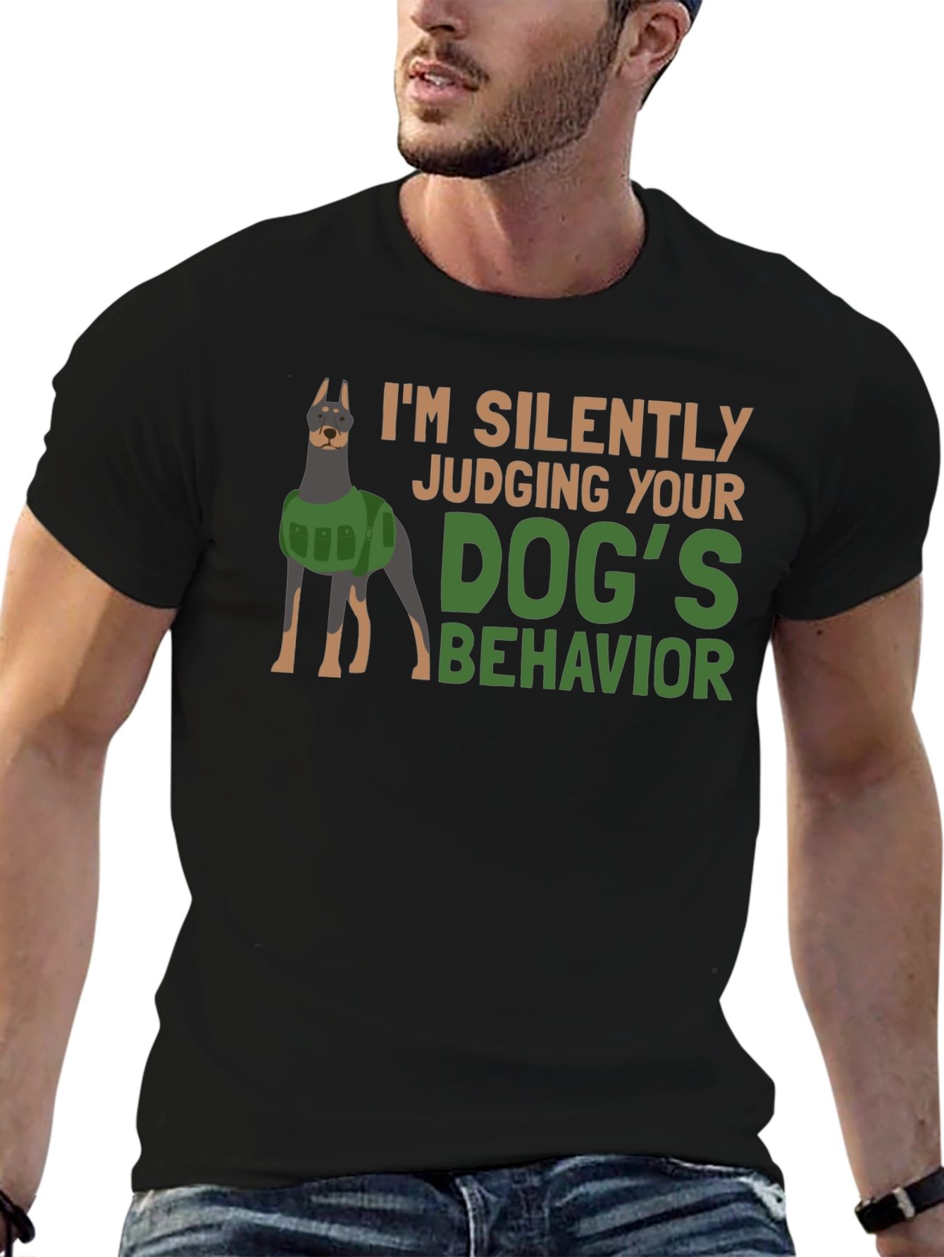 Black Dog Behavior T-Shirt - Judging You Silently! view 6