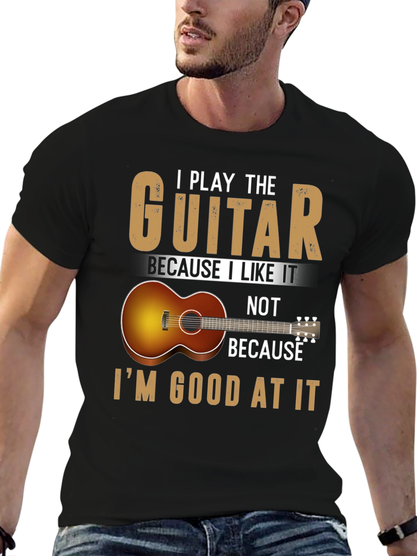 Black Guitarist Tee: I Play Because I Like It view 6