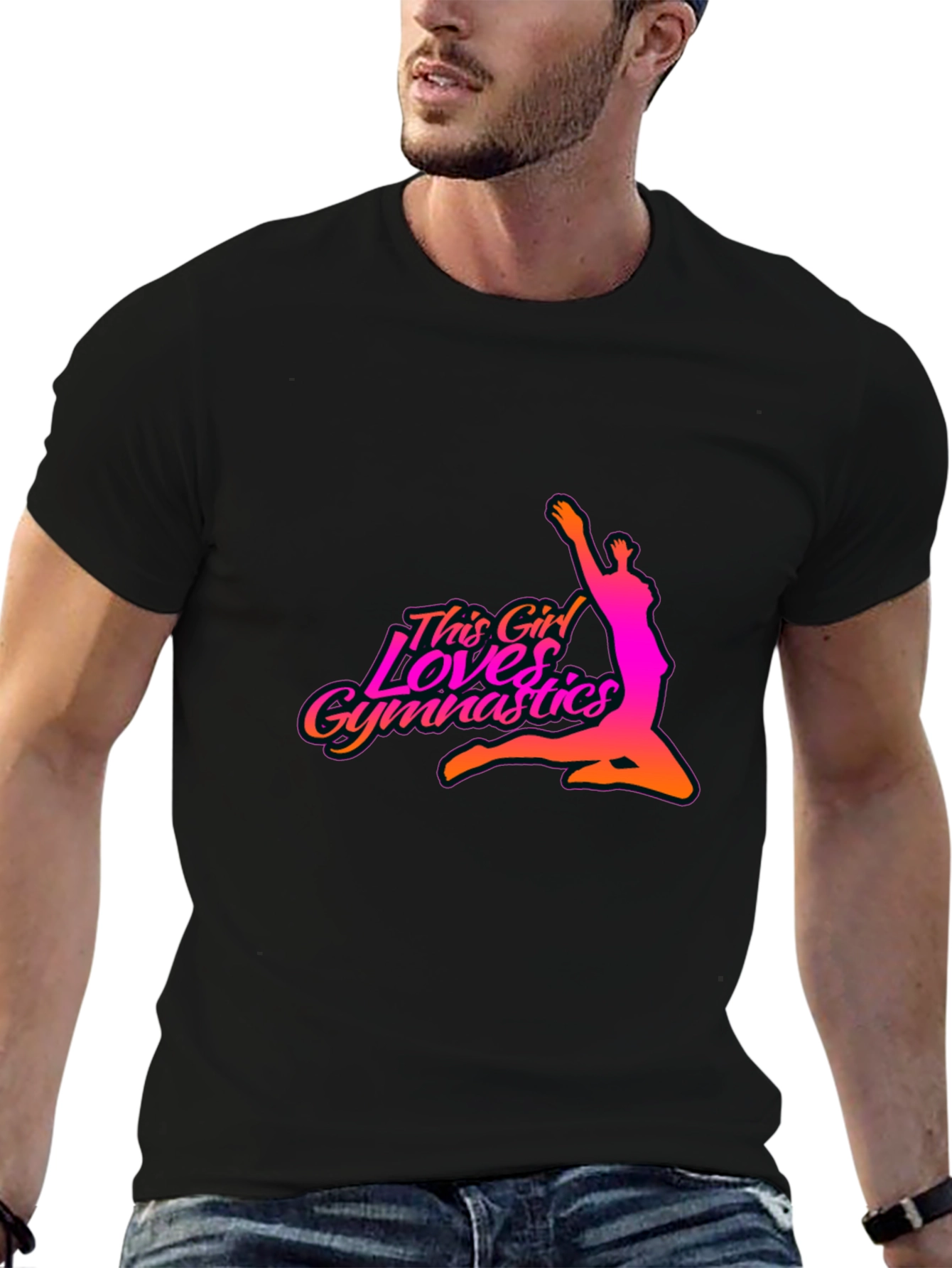 Gymnastics Girl Black T-Shirt - 6