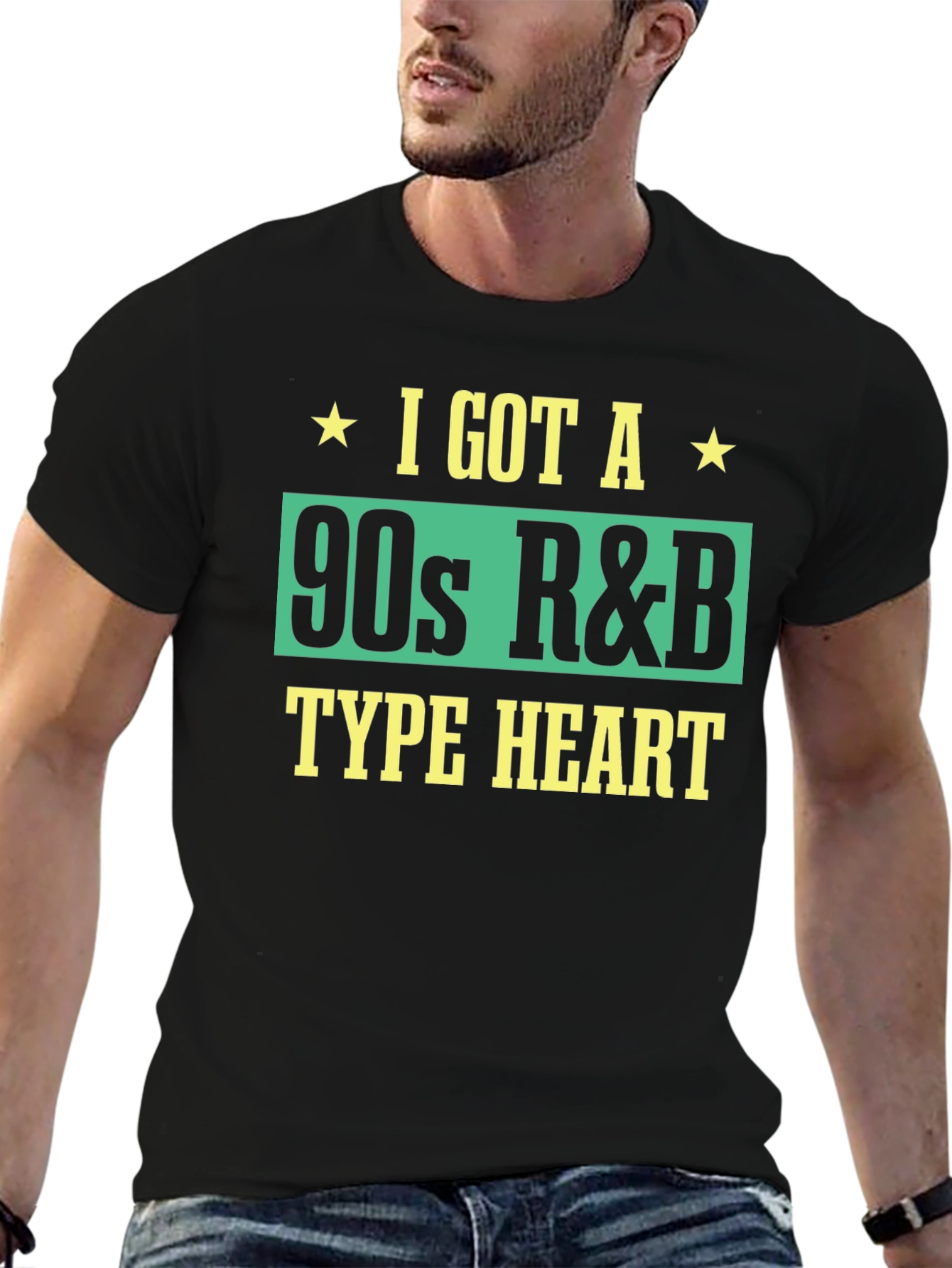 Black 90s R&B Type Heart Graphic Tee view 6