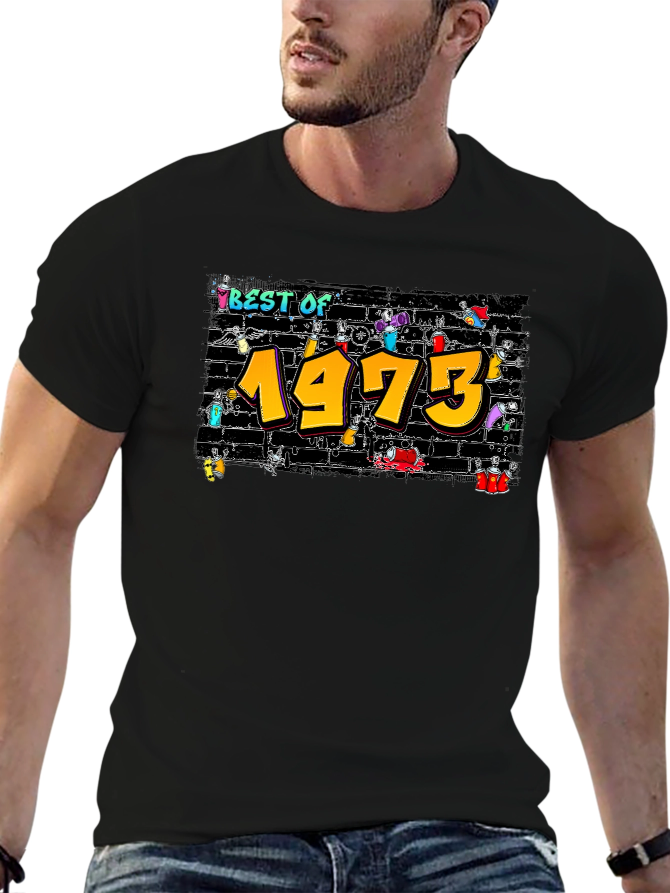 Black Best of 1973 Graffiti T-Shirt view 6