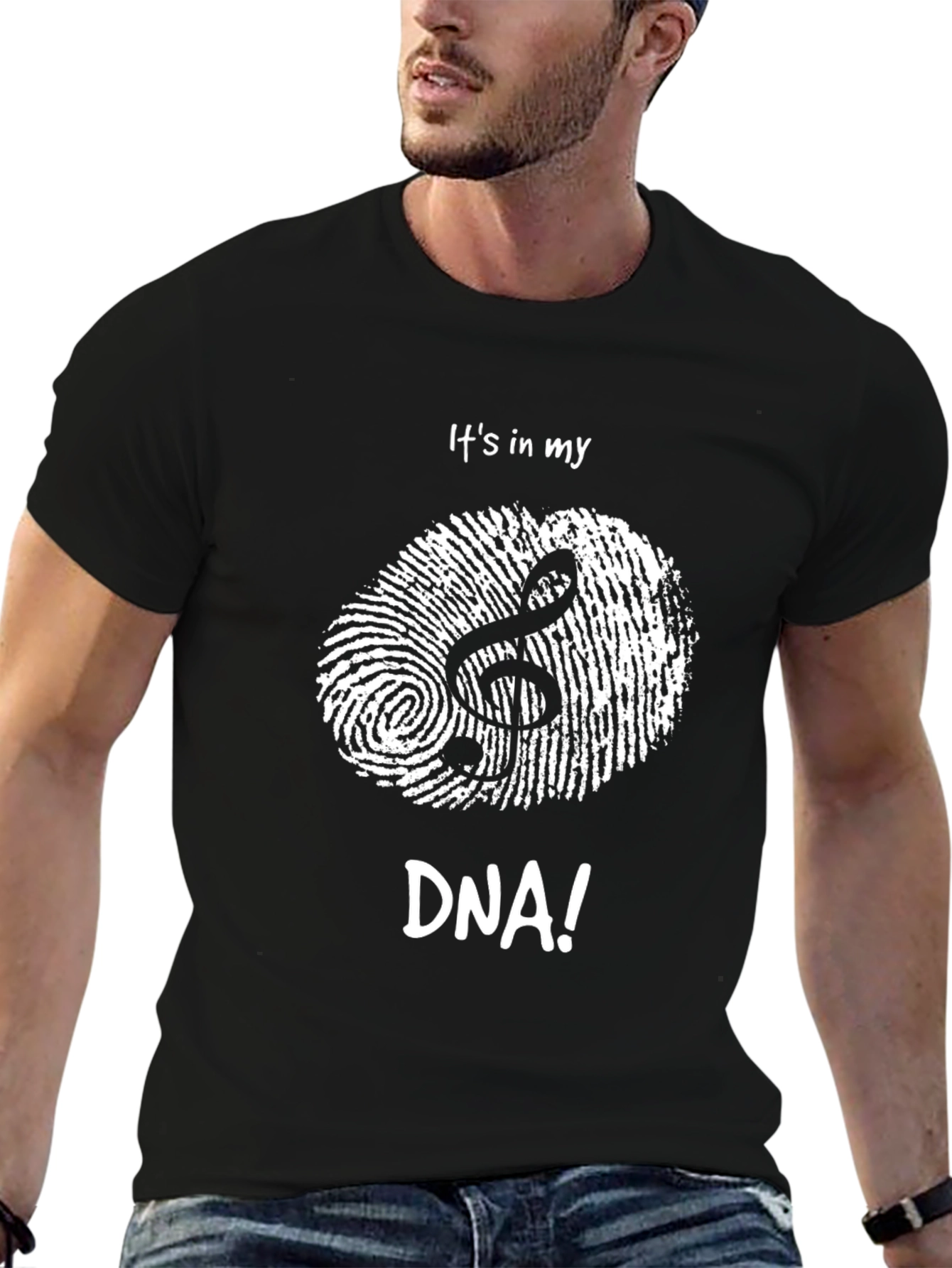 Black Music DNA Black T-Shirt - Unique Graphic Tee view 6