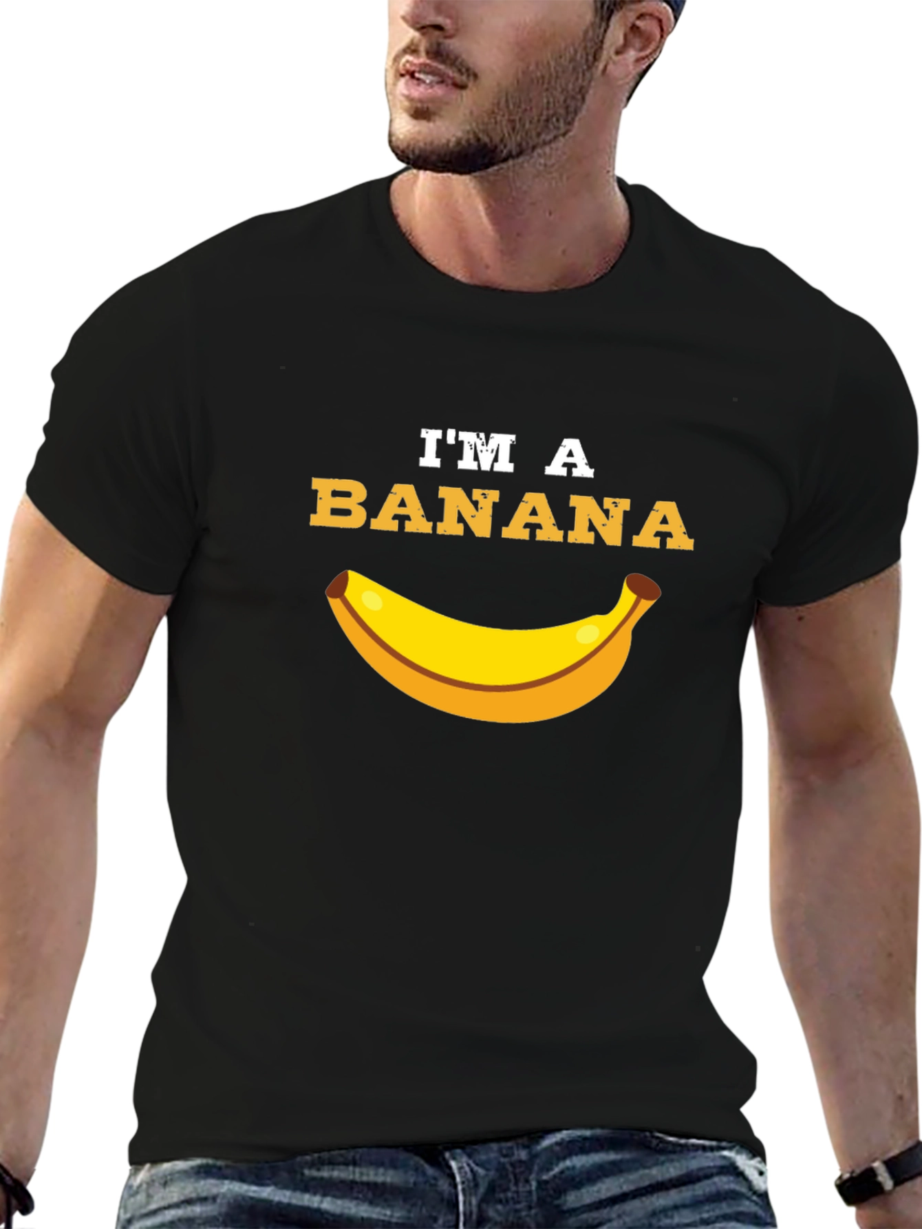 Black I'm a Banana Funny Graphic T-Shirt view 6