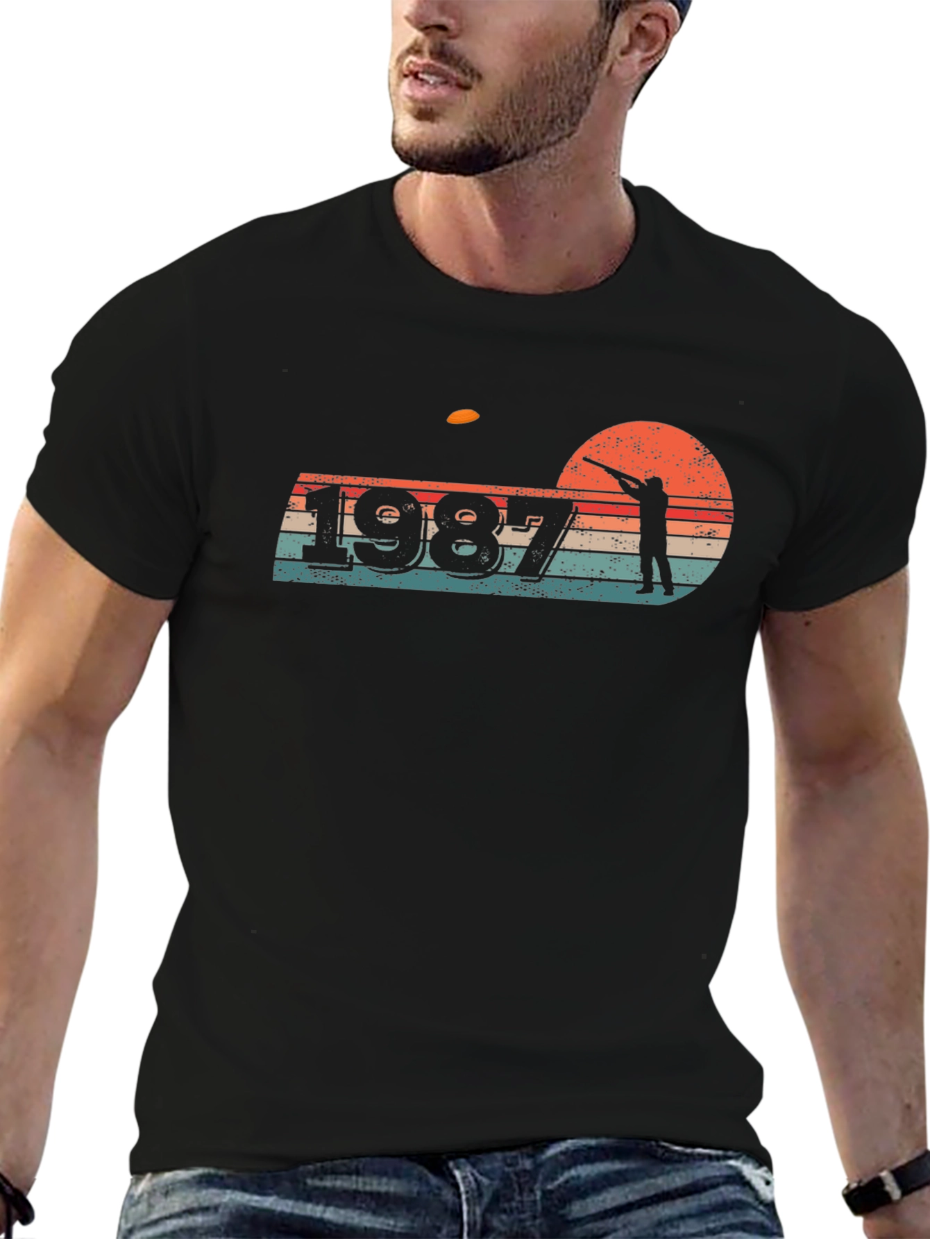 Black 1987 Skeet Shooting Silhouette T-Shirt view 6