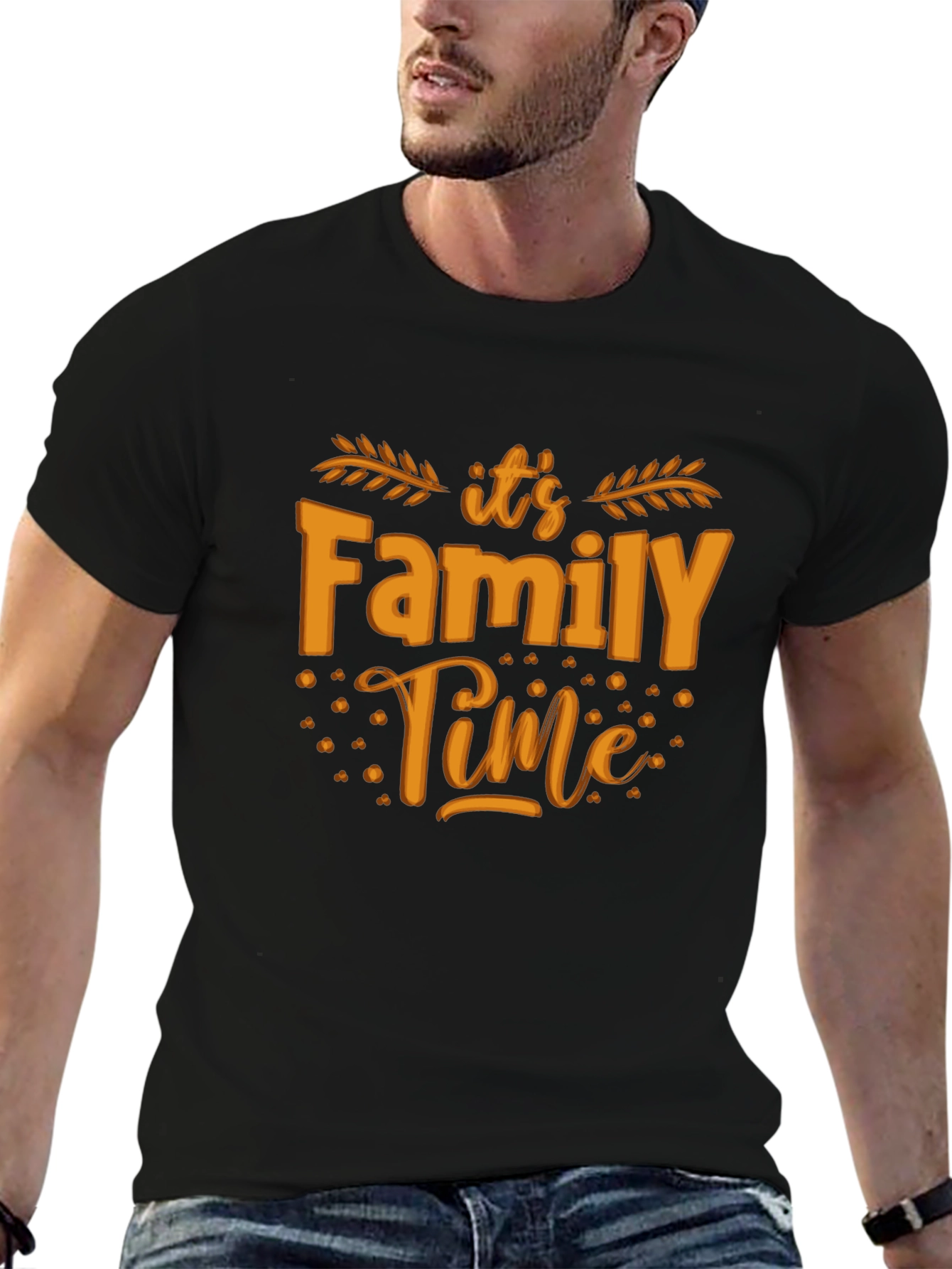 Black Family Time Black T-Shirt view 6