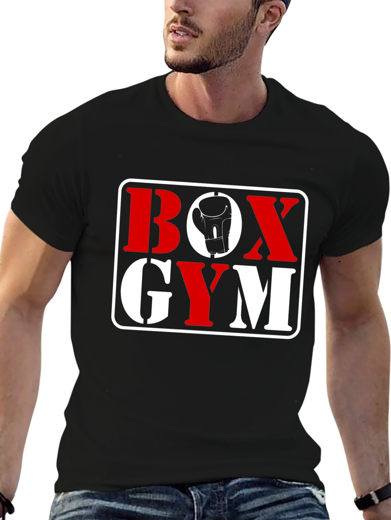 Black Boxing Gym Graphic T-Shirt | Comfortable Crew Neck Tee view 6