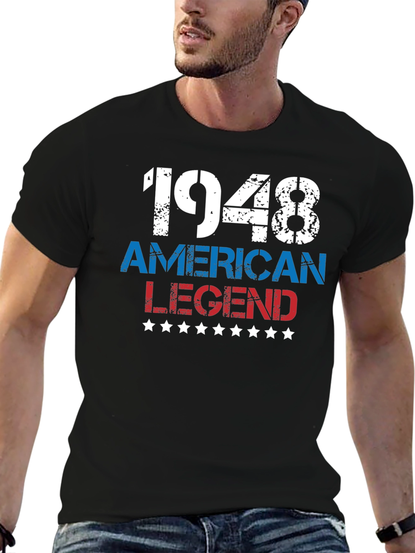 Black 1948 American Legend T-Shirt - Patriotic Birthday Gift view 6