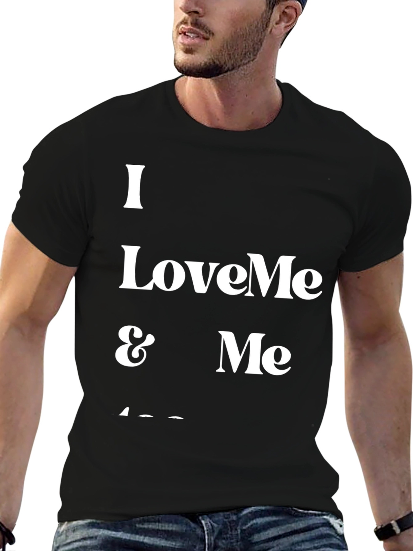 Black I Love Me T-Shirt - Black Graphic Tee view 6