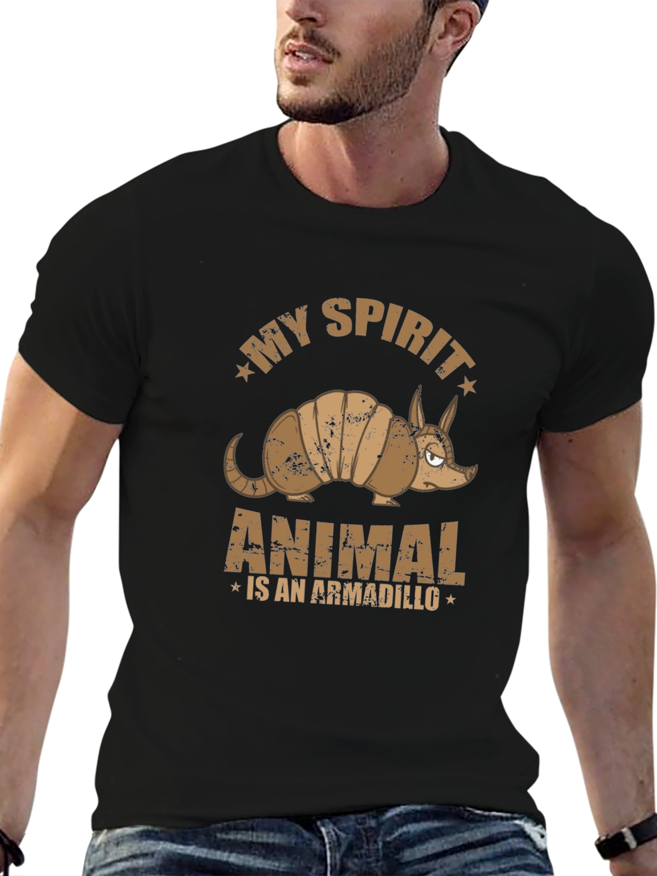Black My Spirit Animal Armadillo Graphic Tee view 6