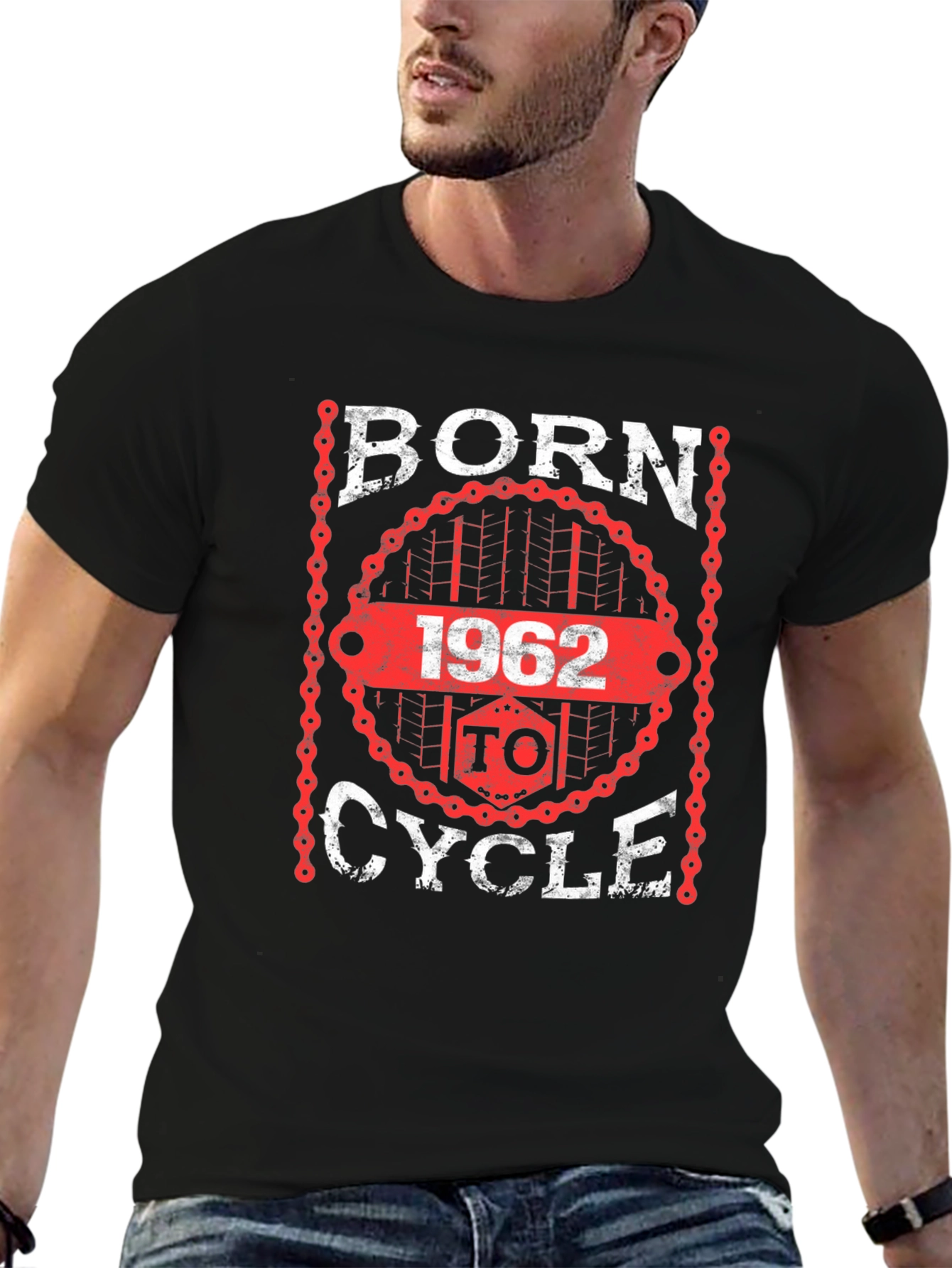 Black Born in 1962 to Cycle Black T-Shirt view 6
