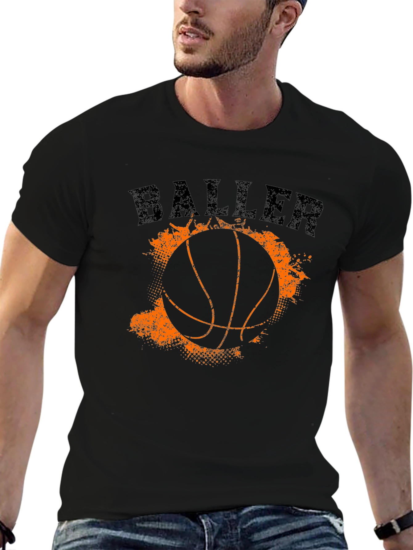 Black Baller Graphic Tee - Basketball T-Shirt view 6