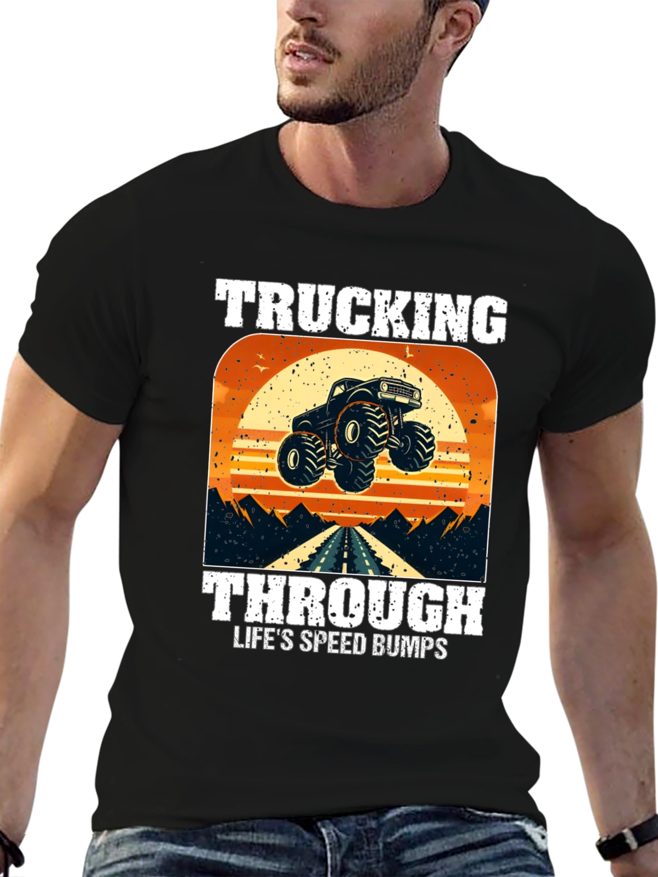 Black Trucking Through Life T-Shirt view 6