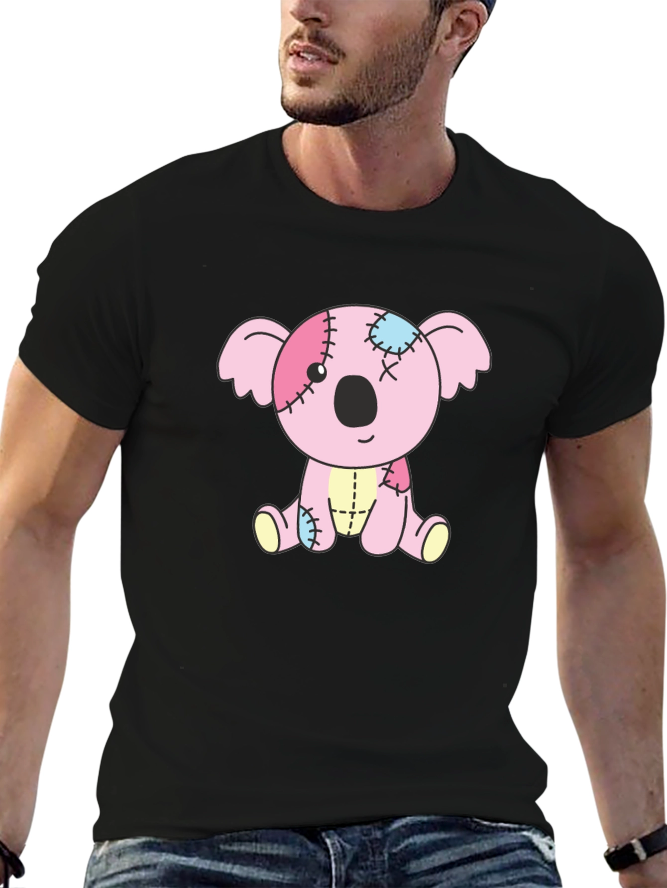 Black Koala Patchwork Graphic Tee - Unisex view 6