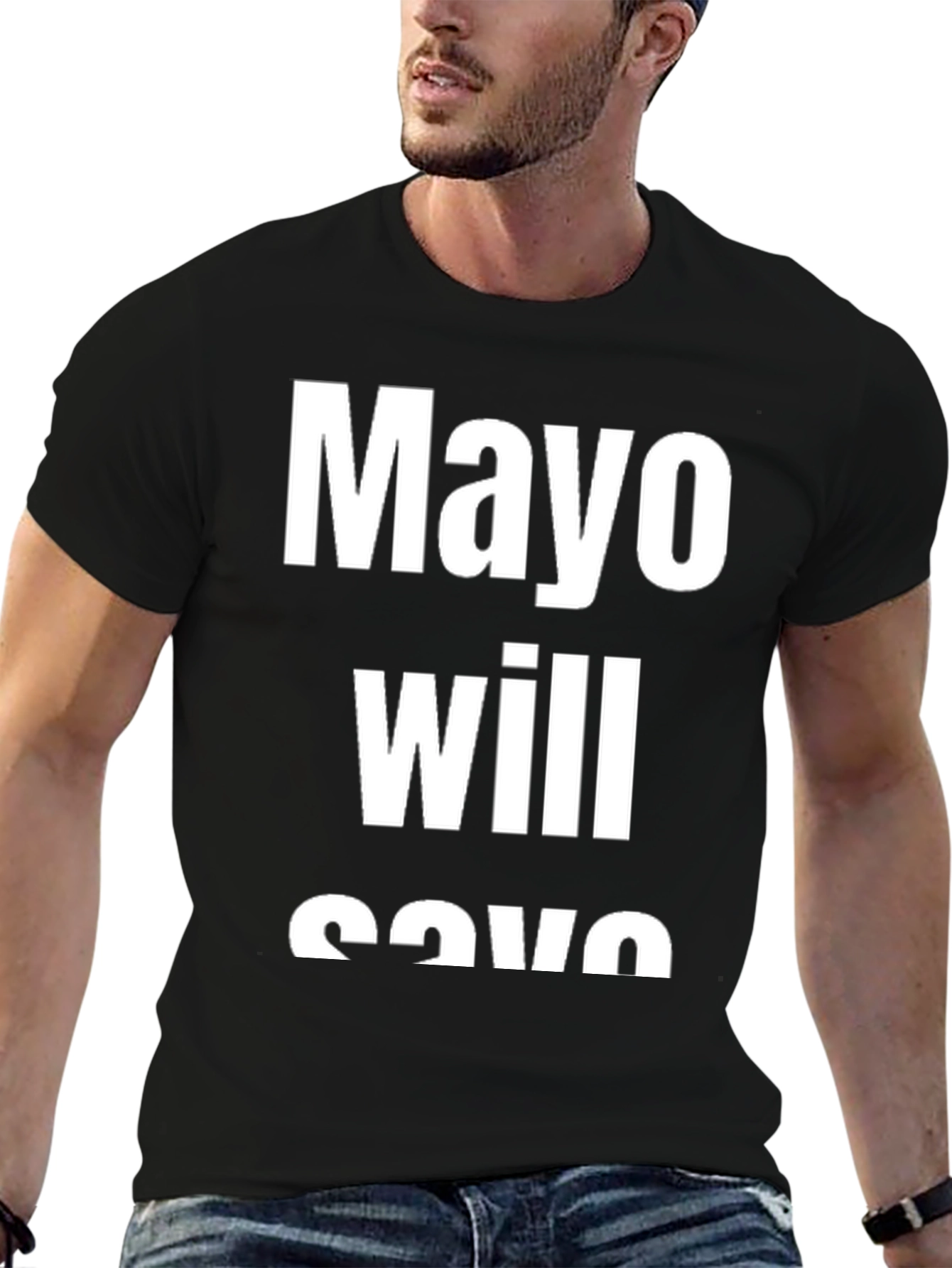 Black Mayo Will Save You Black T-Shirt view 6