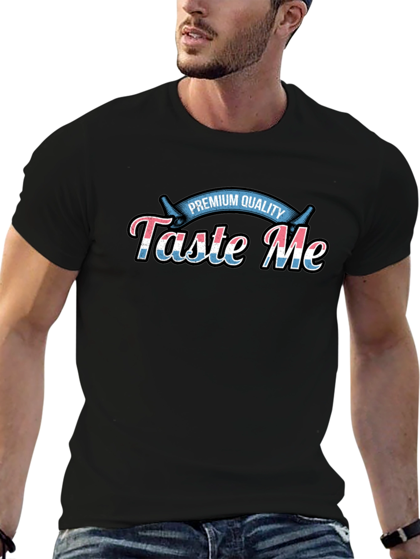 Black Taste Me Premium Quality Black T-Shirt view 6