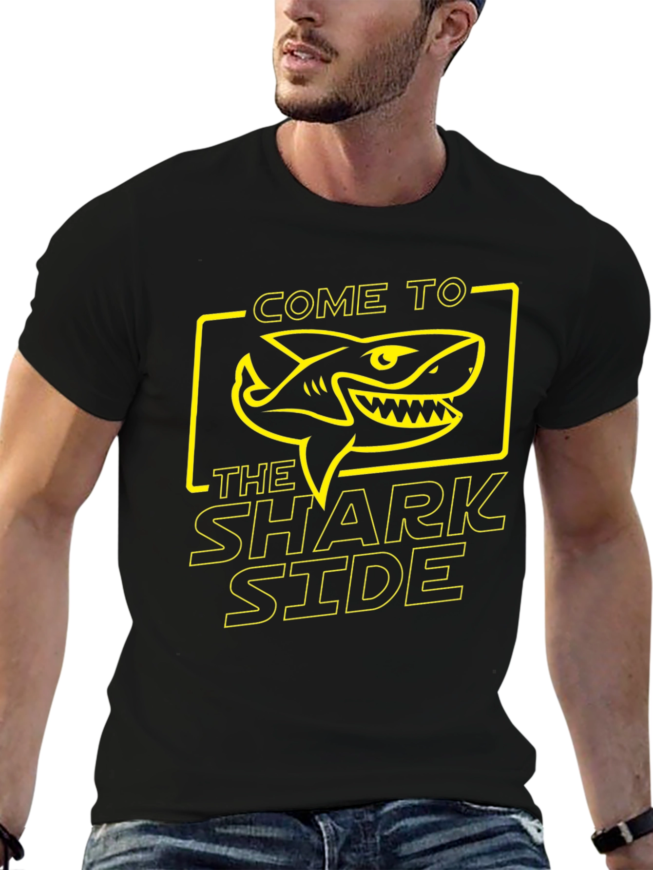 Black Come to the Shark Side T-Shirt view 6