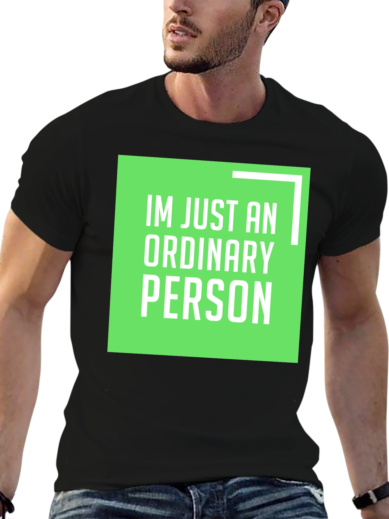 Black Ordinary Person Graphic Tee - Casual Style view 6
