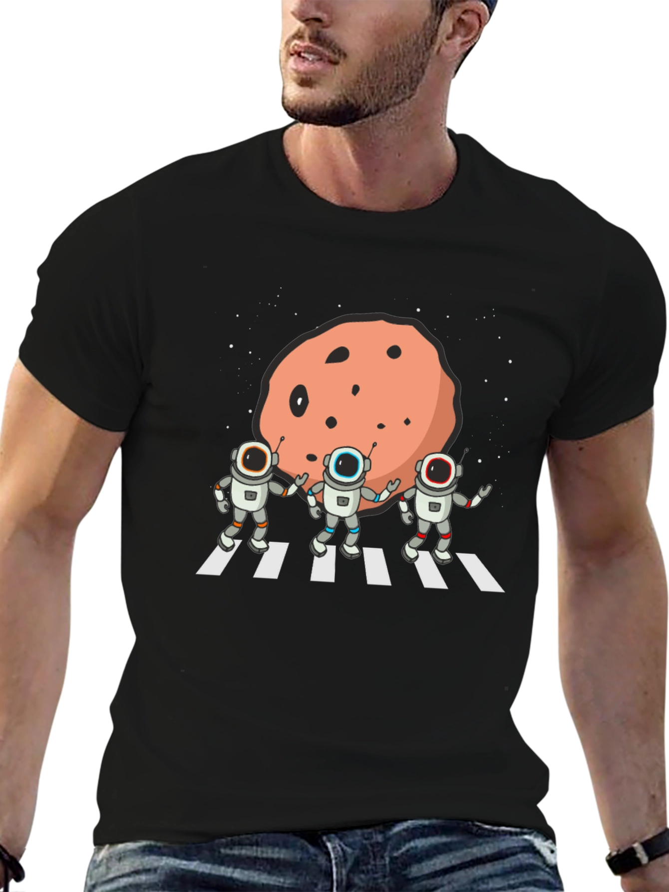 Black Astronaut Abbey Road T-Shirt - Space Rock Crossing view 6