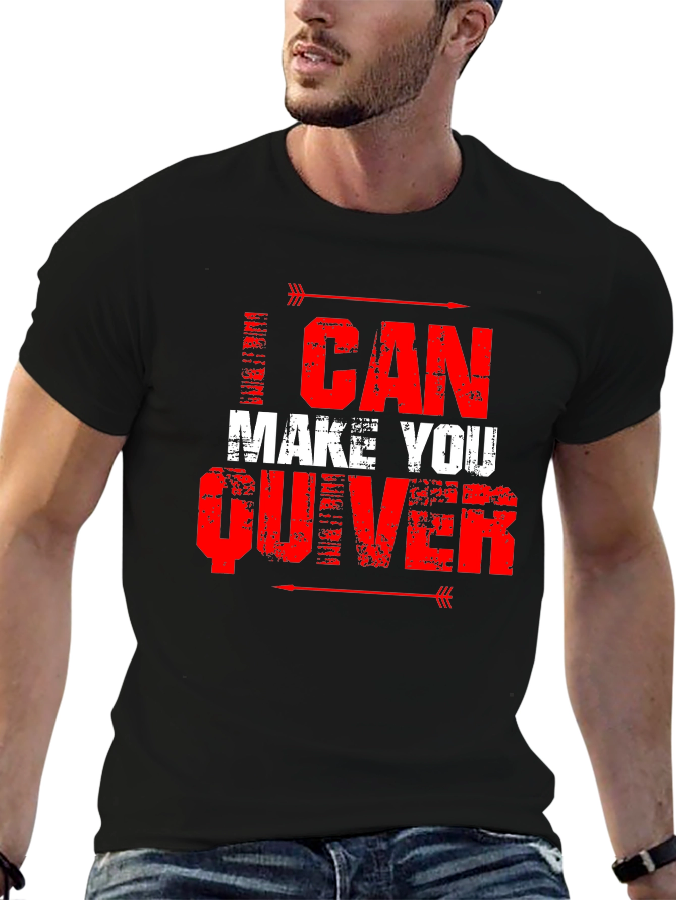 Black I Can Make You Quiver Graphic Tee - Black Cotton Shirt view 6