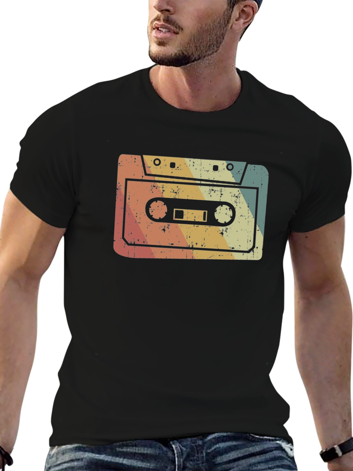 Black Retro Cassette Tape Graphic Tee view 6