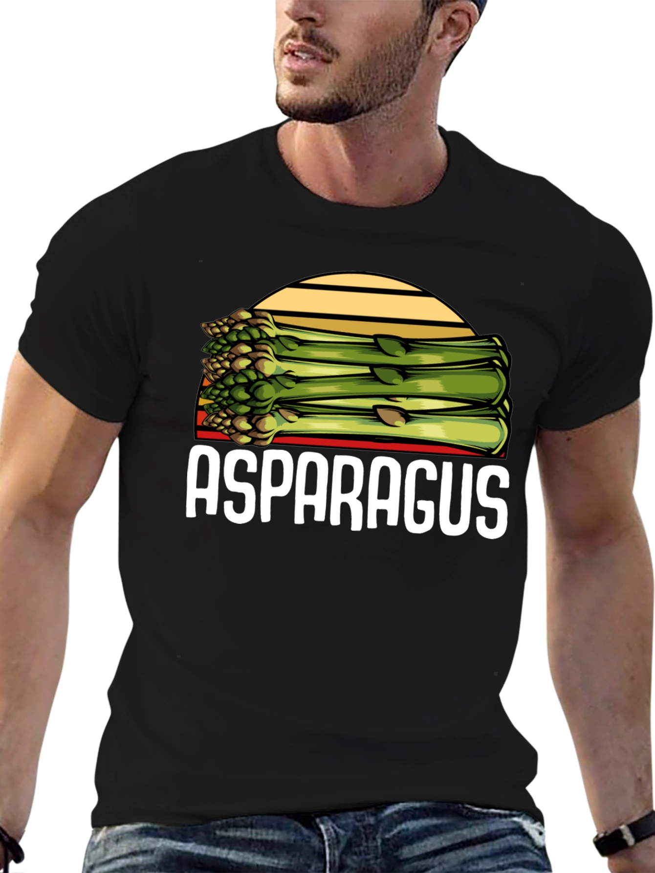 Black Asparagus Graphic Tee - Funny Foodie T-Shirt view 6