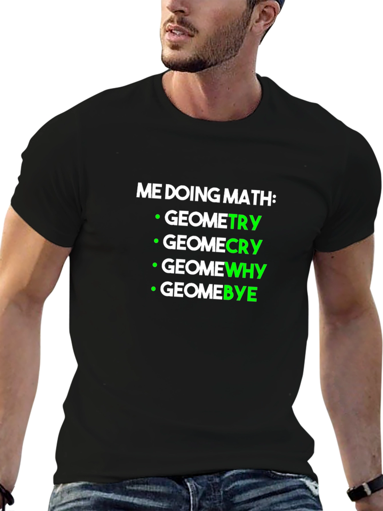 Black Math Humor Geometry T-Shirt view 6