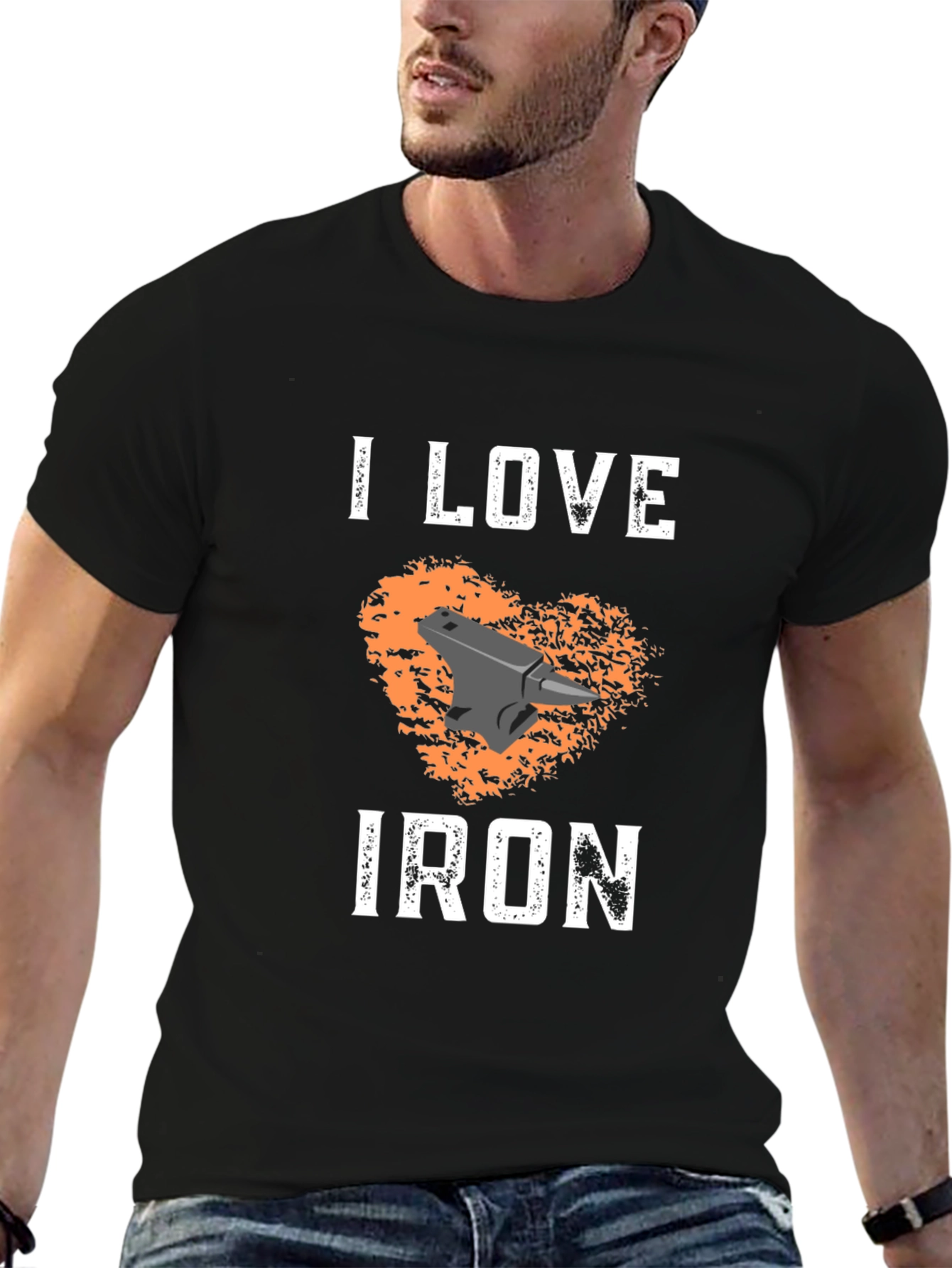 Black I Love Iron Black T-Shirt - Forging & Blacksmithing view 6
