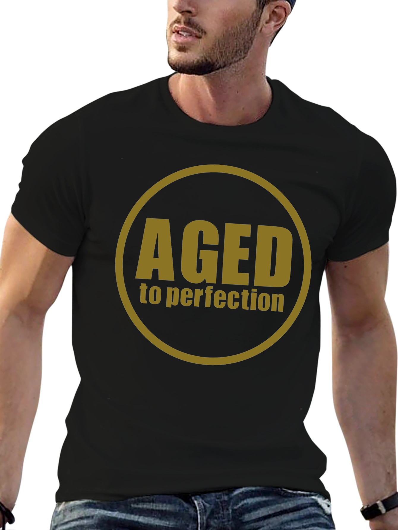 Black Aged to Perfection Black Graphic Tee view 6